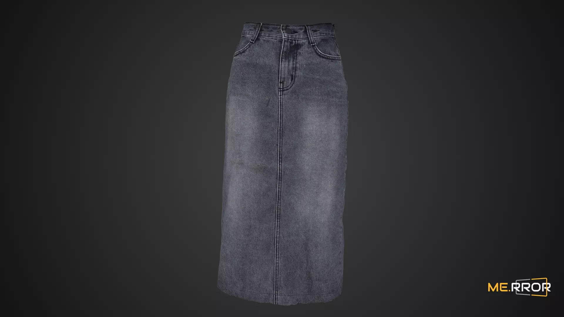 Denim Long Skrit 3D model_0