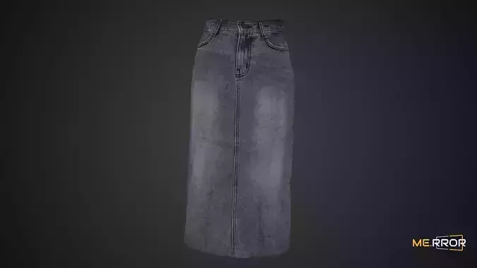Denim Long Skrit