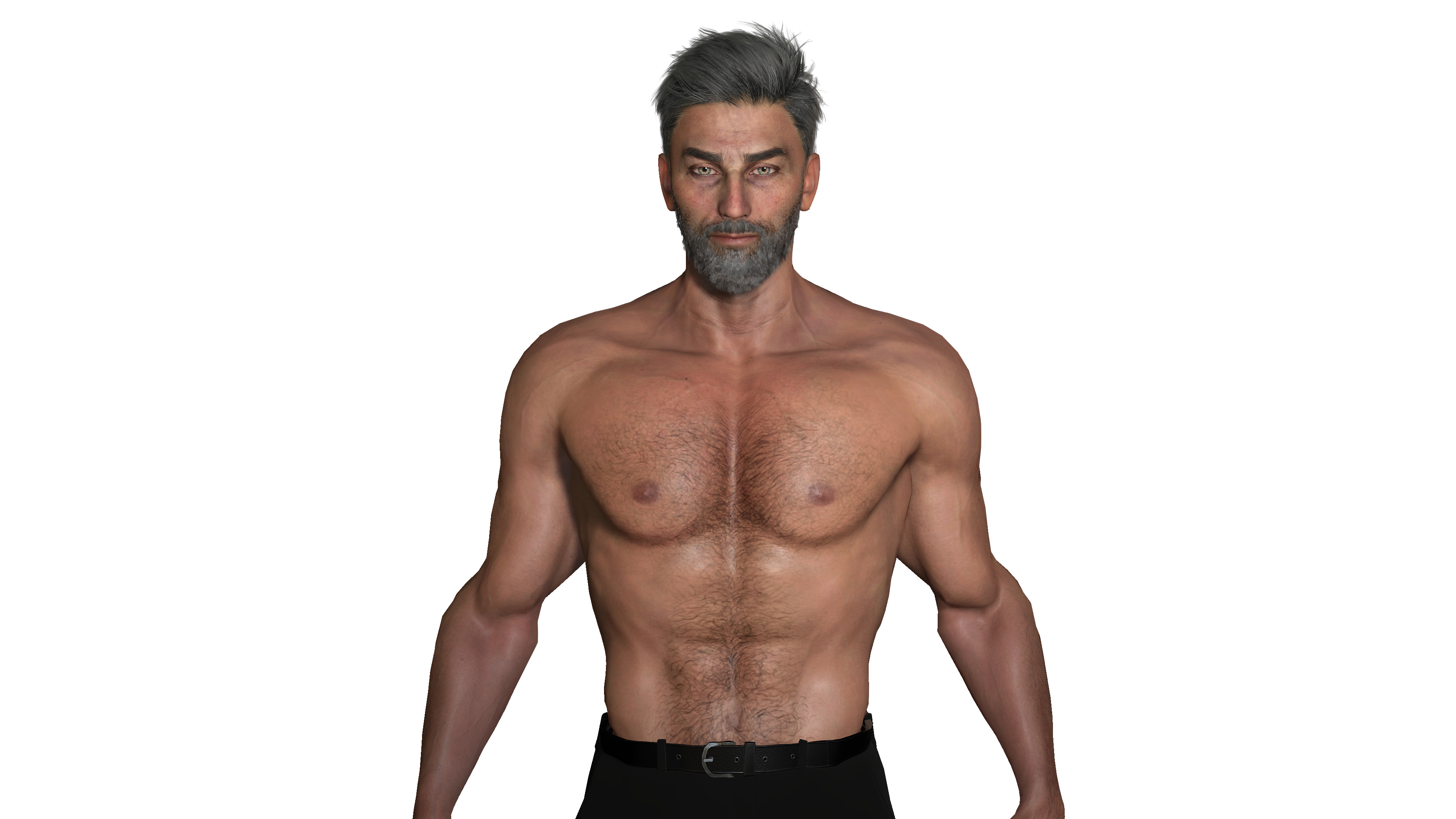 AAA 3D POLICE MAN GUN BADGE -REALISTIC RIG GAME READY CHARACTER Low-poly 3D model_6