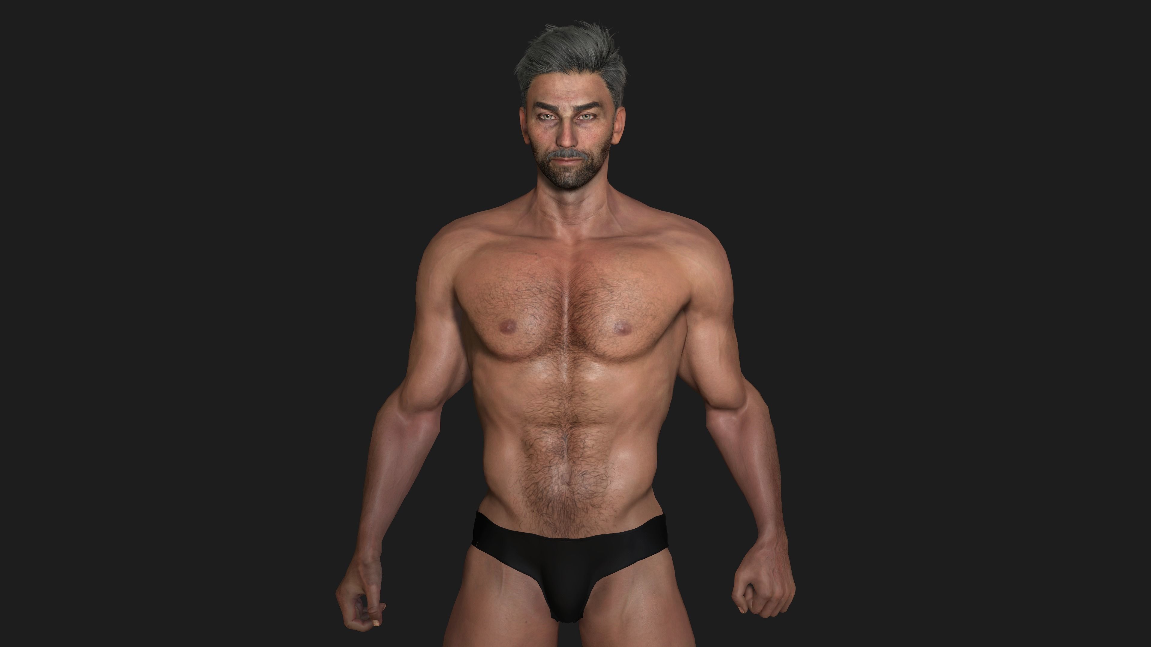 AAA 3D POLICE MAN GUN BADGE -REALISTIC RIG GAME READY CHARACTER Low-poly 3D model_16