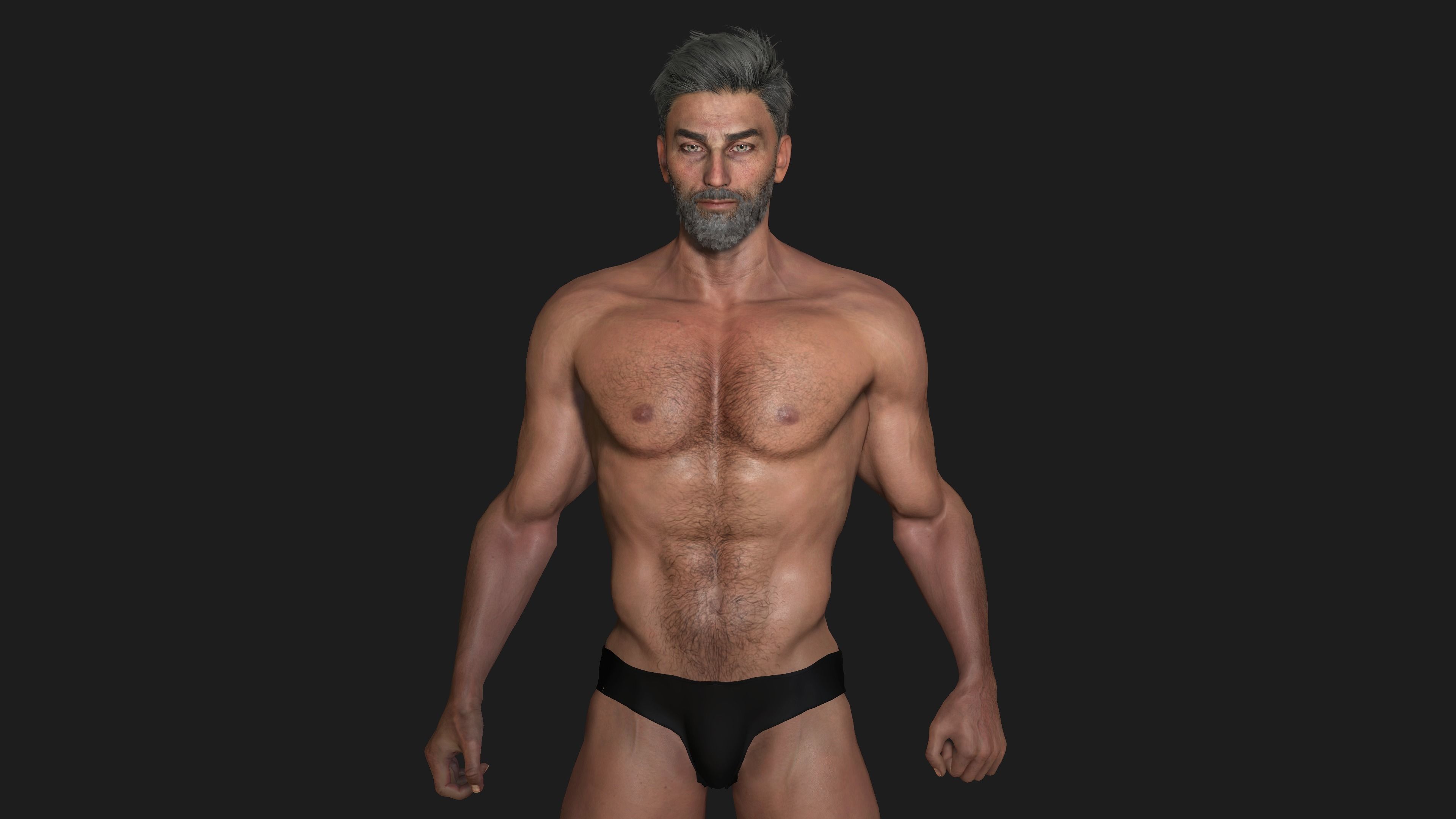 AAA 3D POLICE MAN GUN BADGE -REALISTIC RIG GAME READY CHARACTER Low-poly 3D model_15