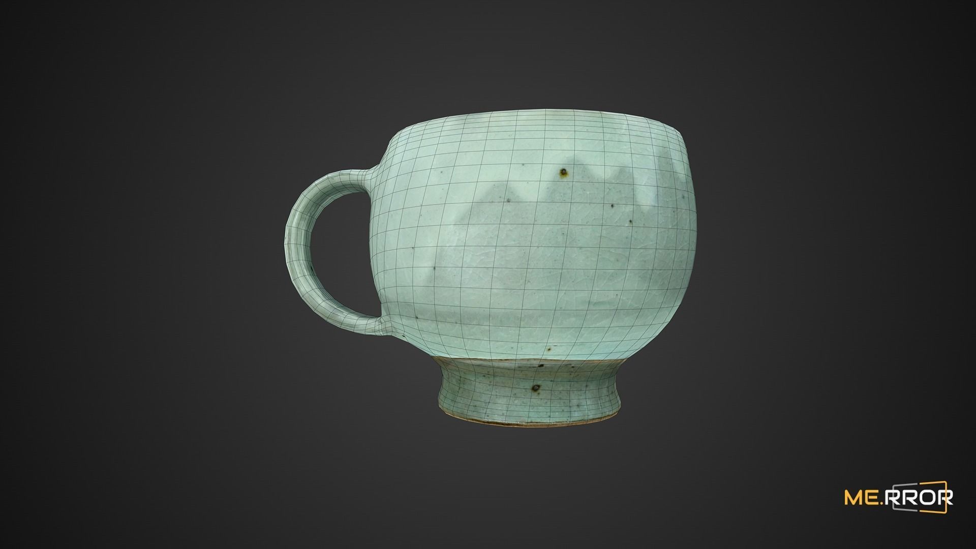 Korean Celadon Cup Low-poly 3D model_3