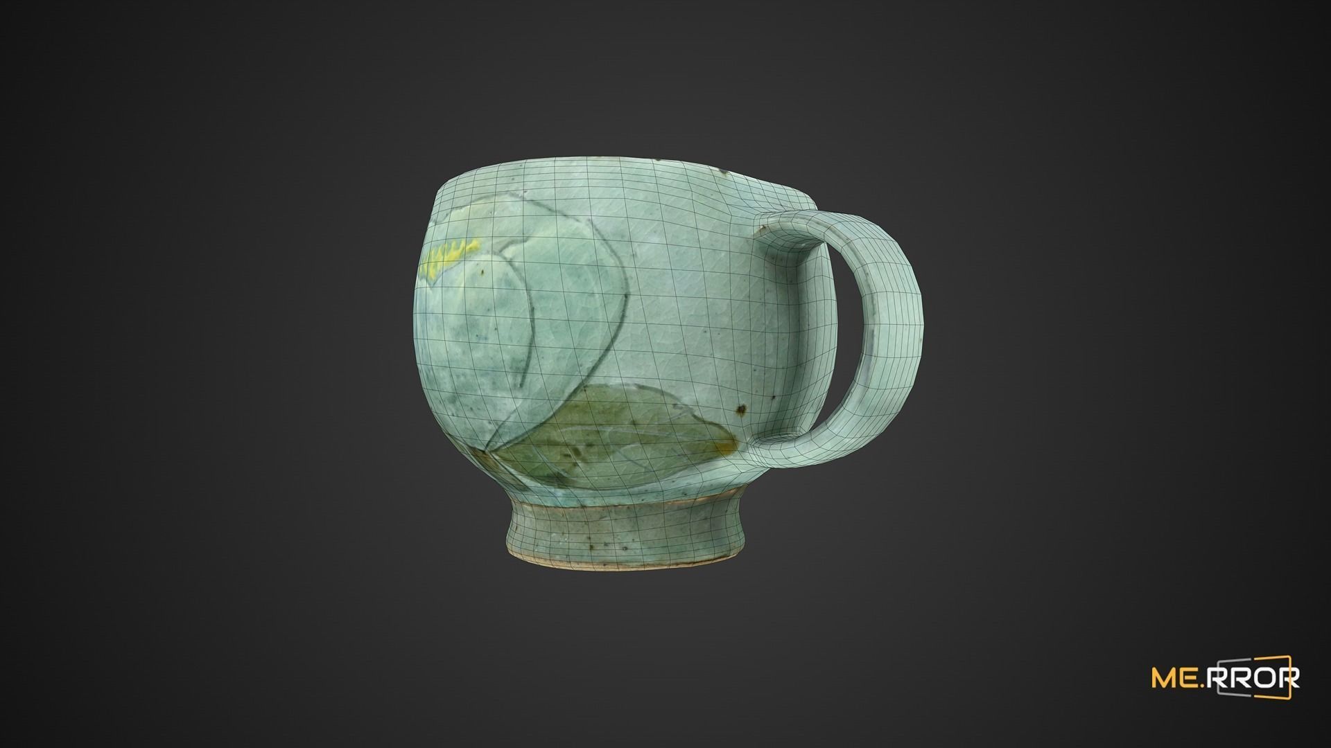 Korean Celadon Cup Low-poly 3D model_7