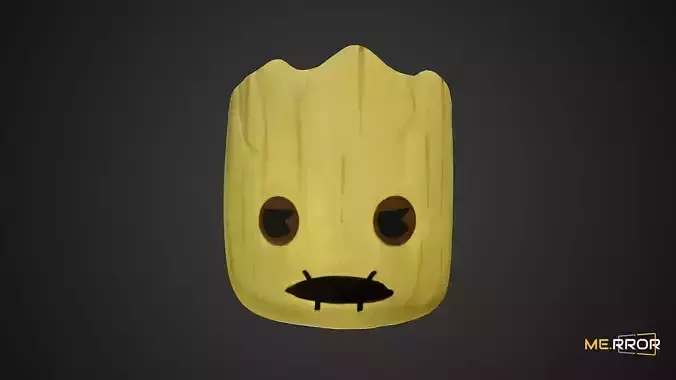 Game Ready Wooden Monster Mug Cup Low-poly 3D model