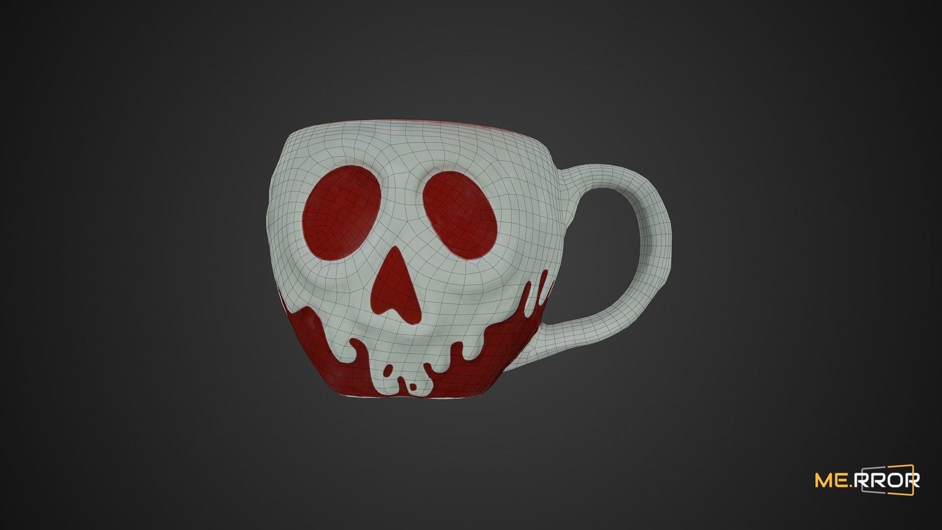 Game Ready Poison Apple Mug Cup Low-poly 3D model_1