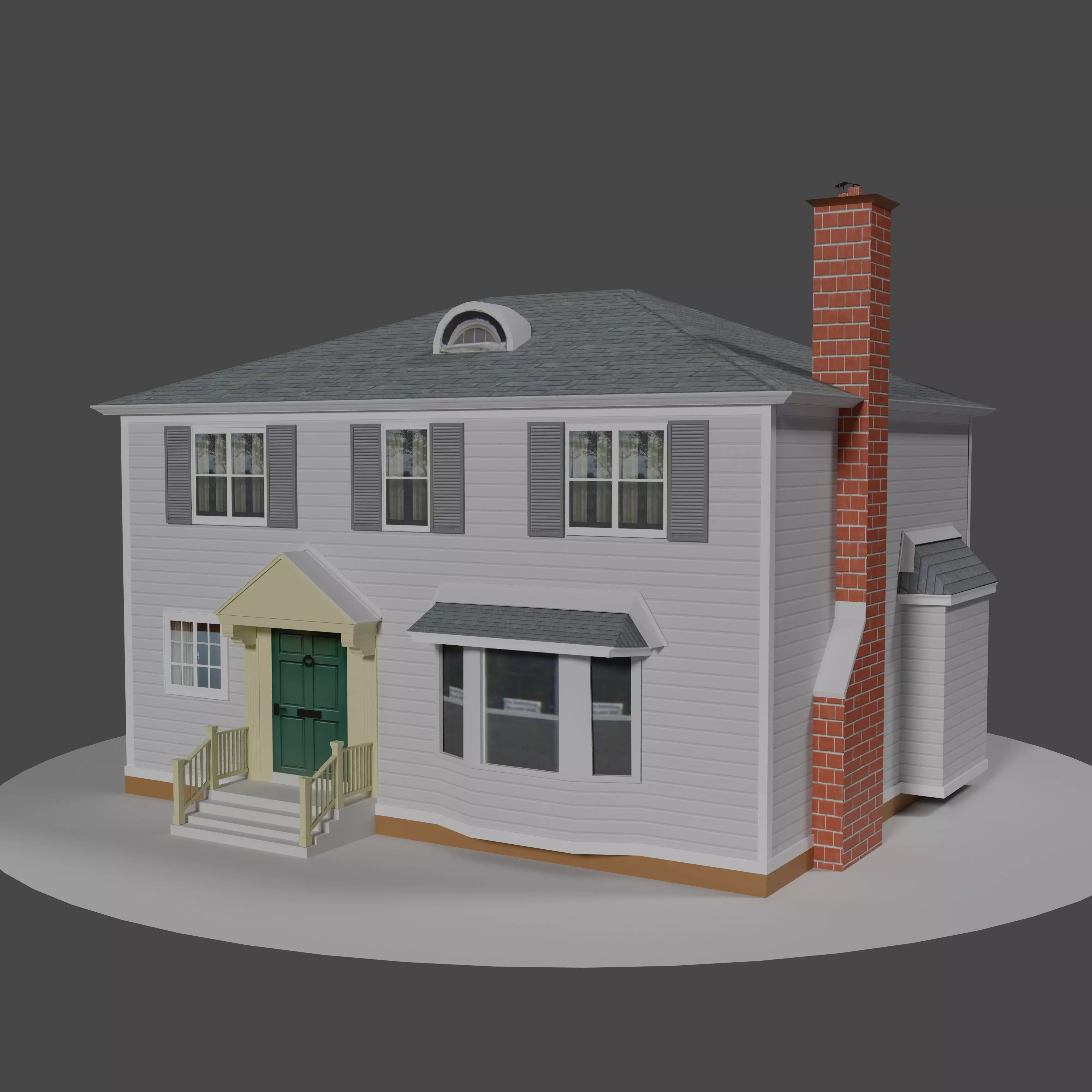 Low poly-Canadian House Low-poly 3D model