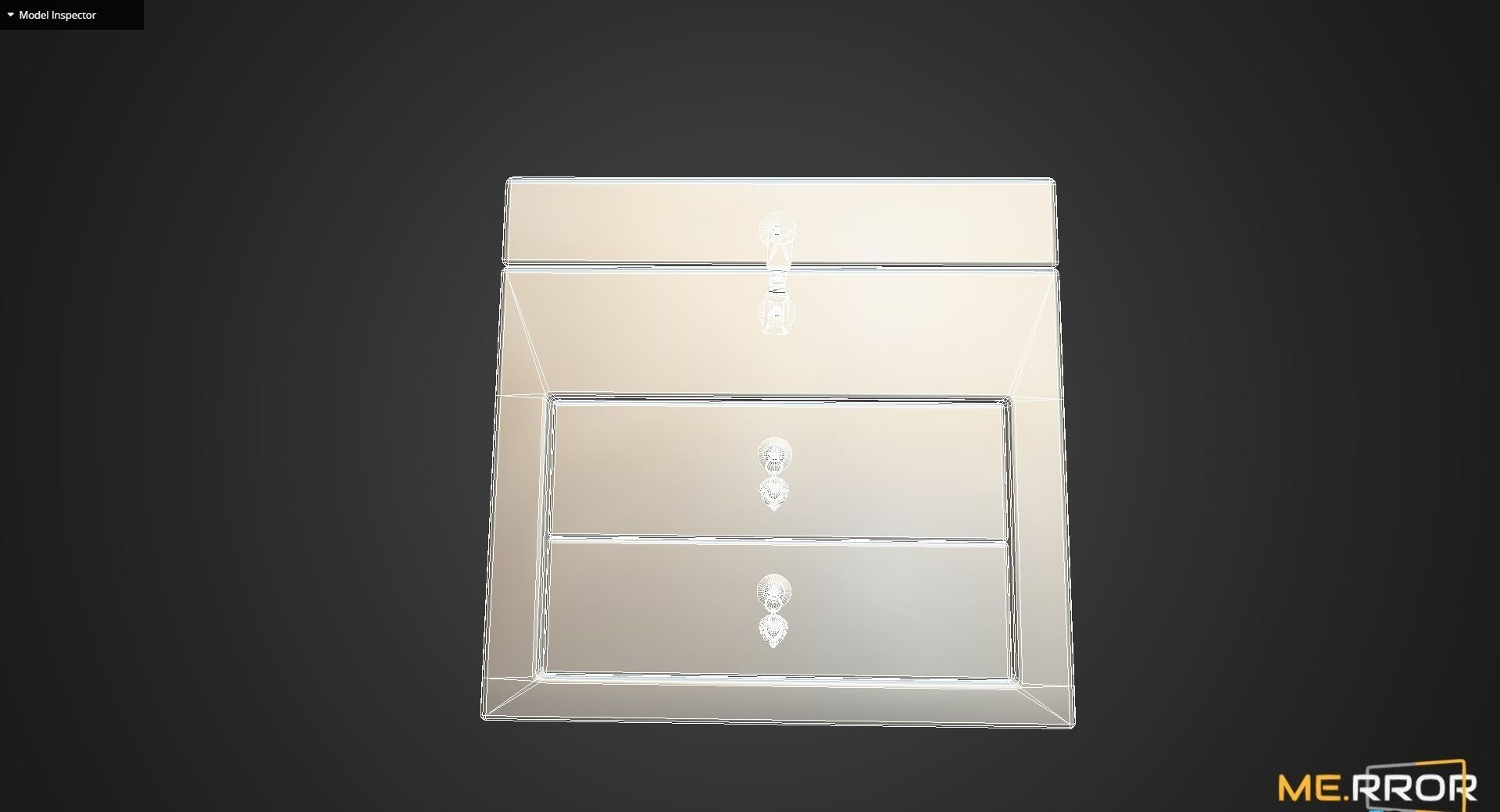 Game Ready Floral Small Drawer Low-poly 3D model_11