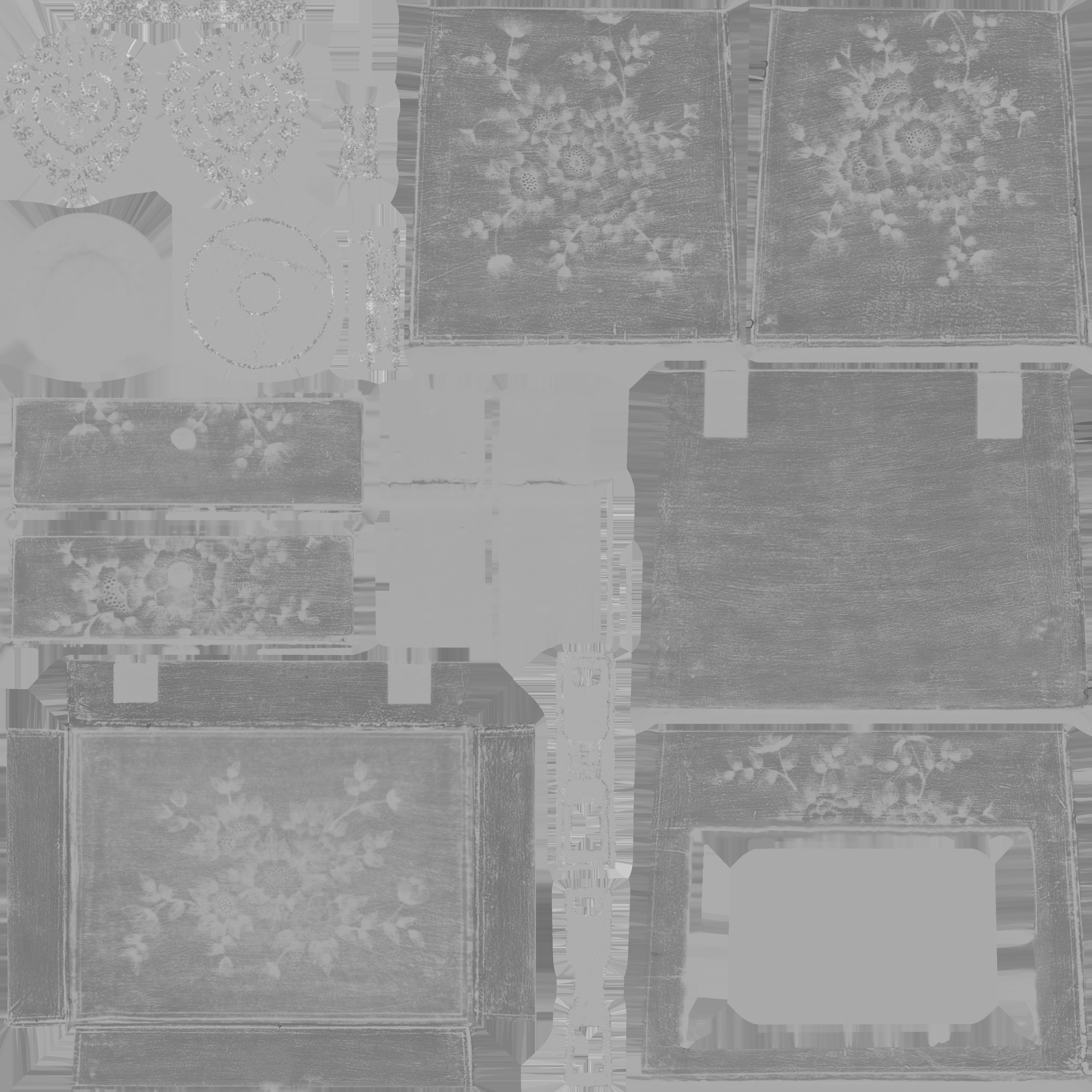 Game Ready Floral Small Drawer Low-poly 3D model_16