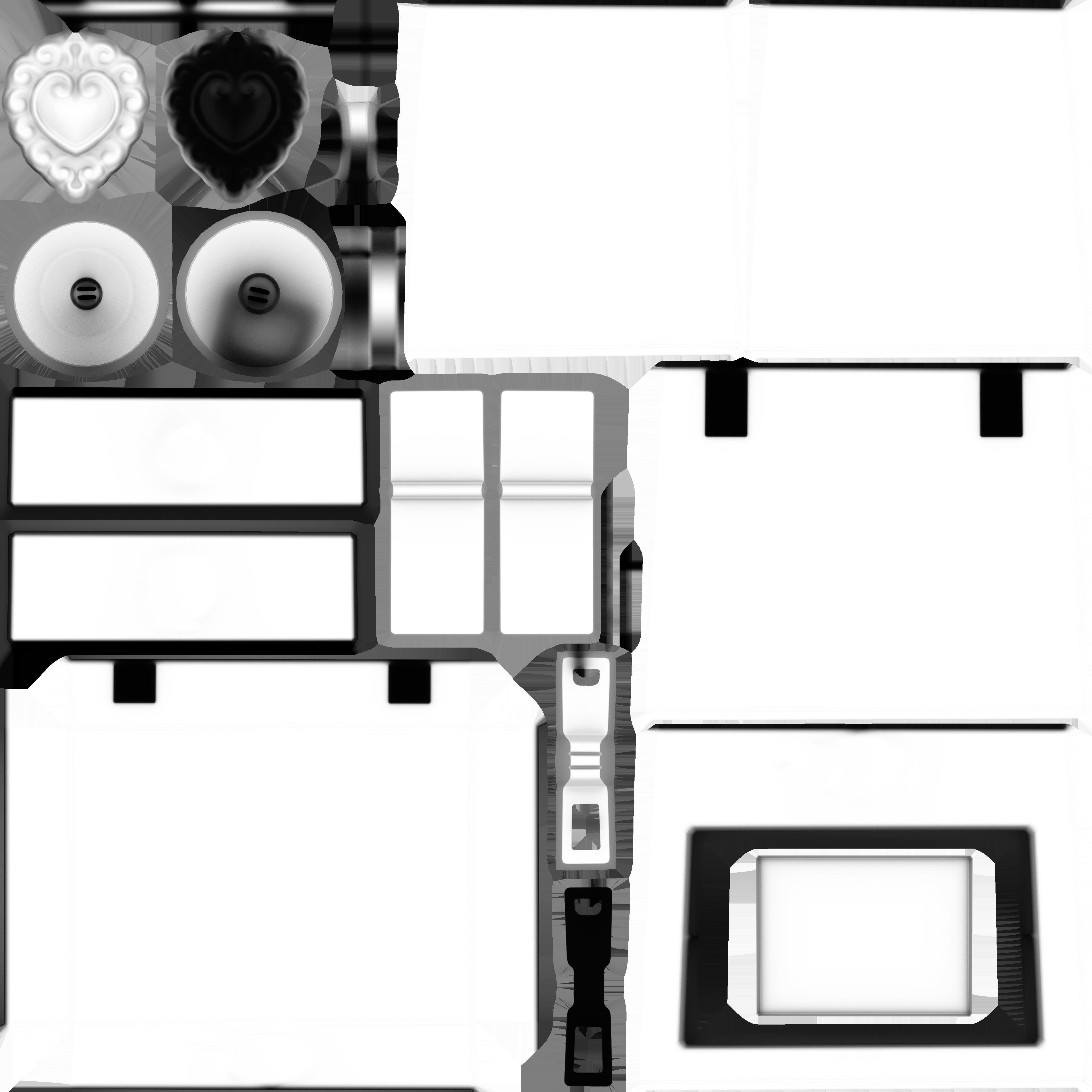 Game Ready Floral Small Drawer Low-poly 3D model_14