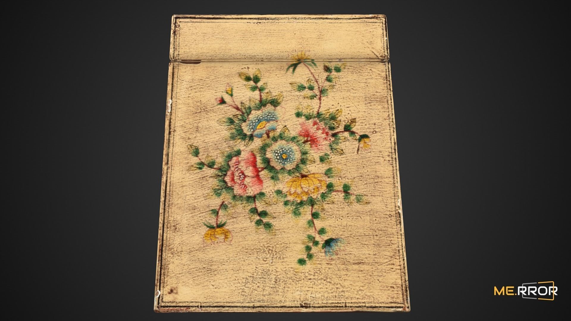 Game Ready Floral Small Drawer Low-poly 3D model_6