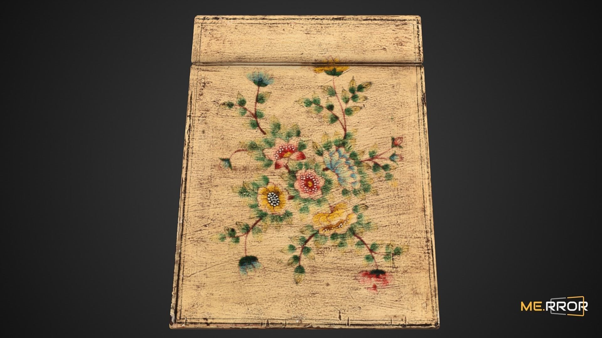 Game Ready Floral Small Drawer Low-poly 3D model_1