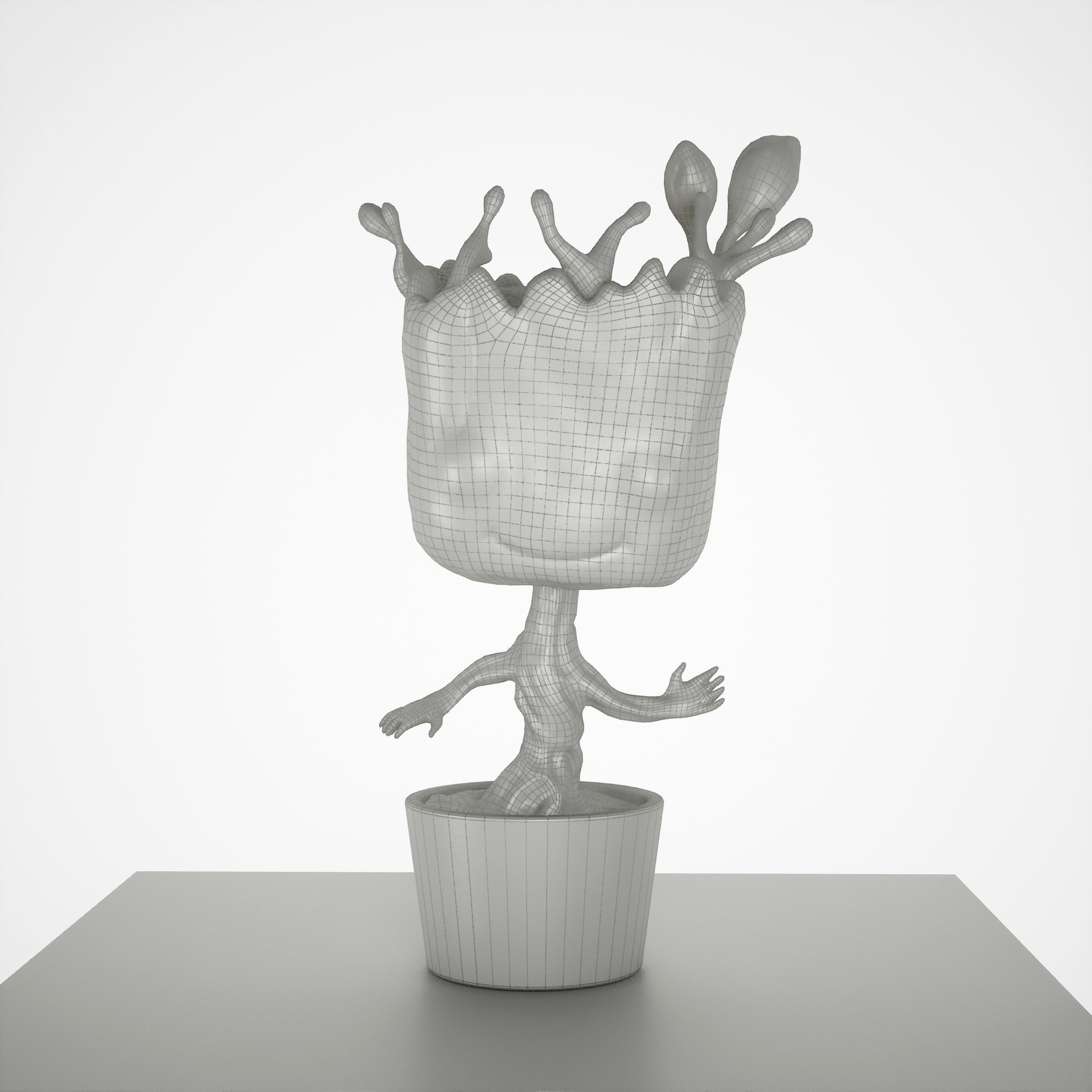  Game-ready Wooden Monster Figure Low-poly 3D model_9