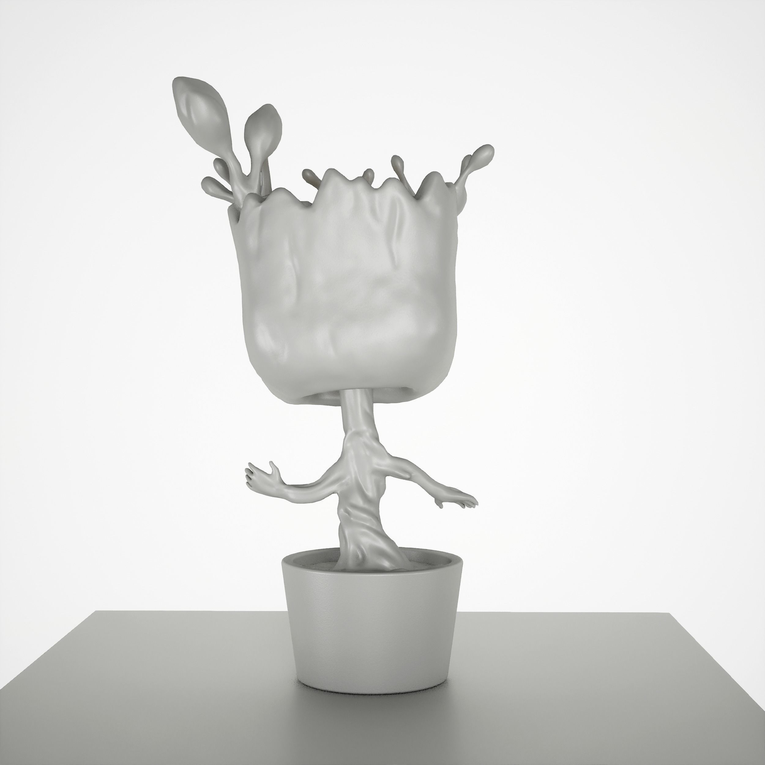  Game-ready Wooden Monster Figure Low-poly 3D model_8