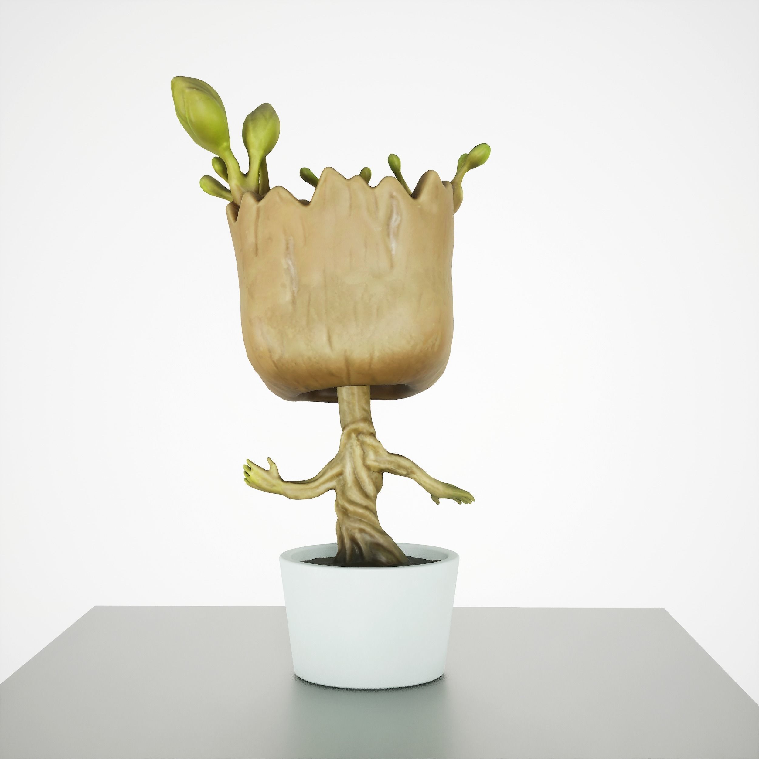  Game-ready Wooden Monster Figure Low-poly 3D model_3