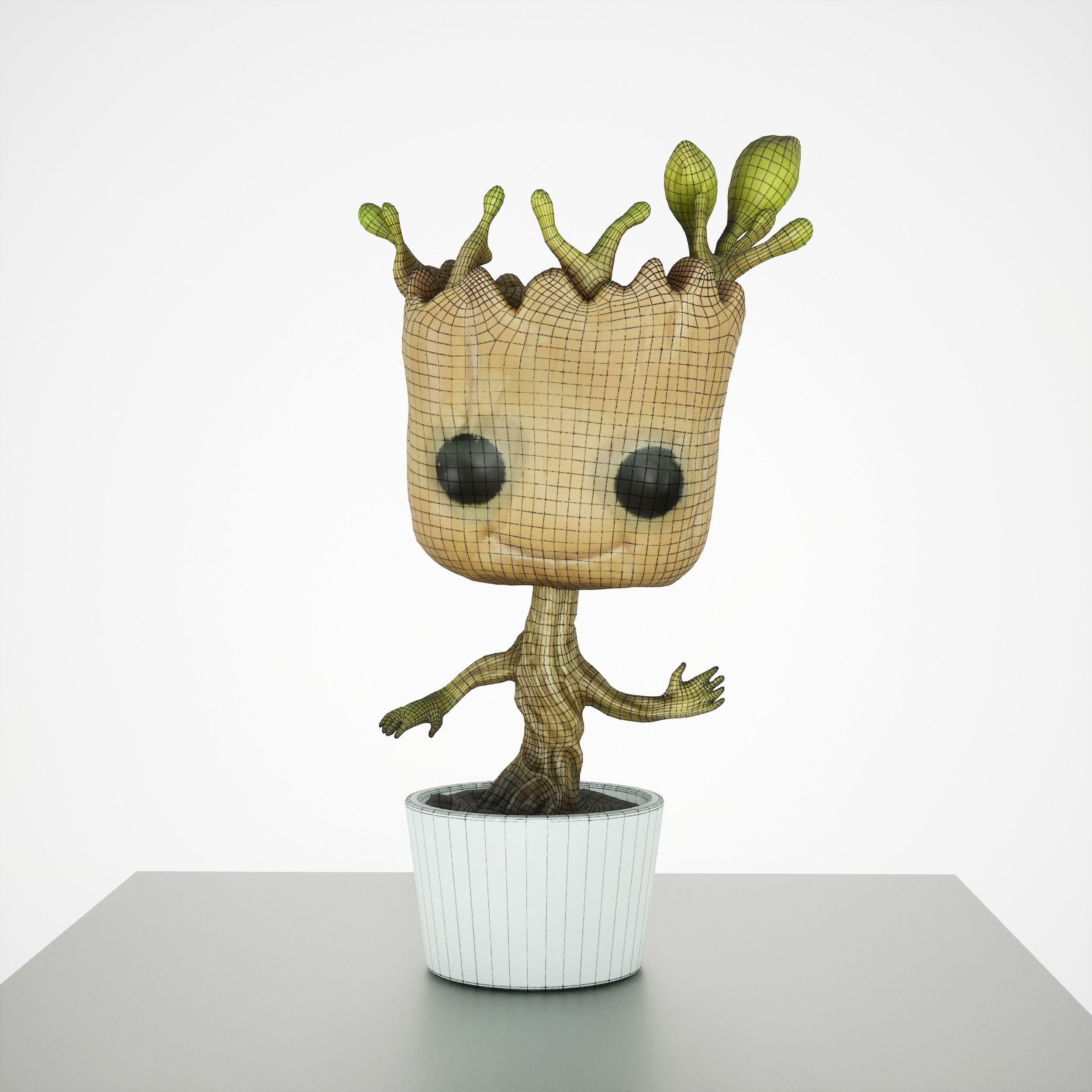  Game-ready Wooden Monster Figure Low-poly 3D model_5