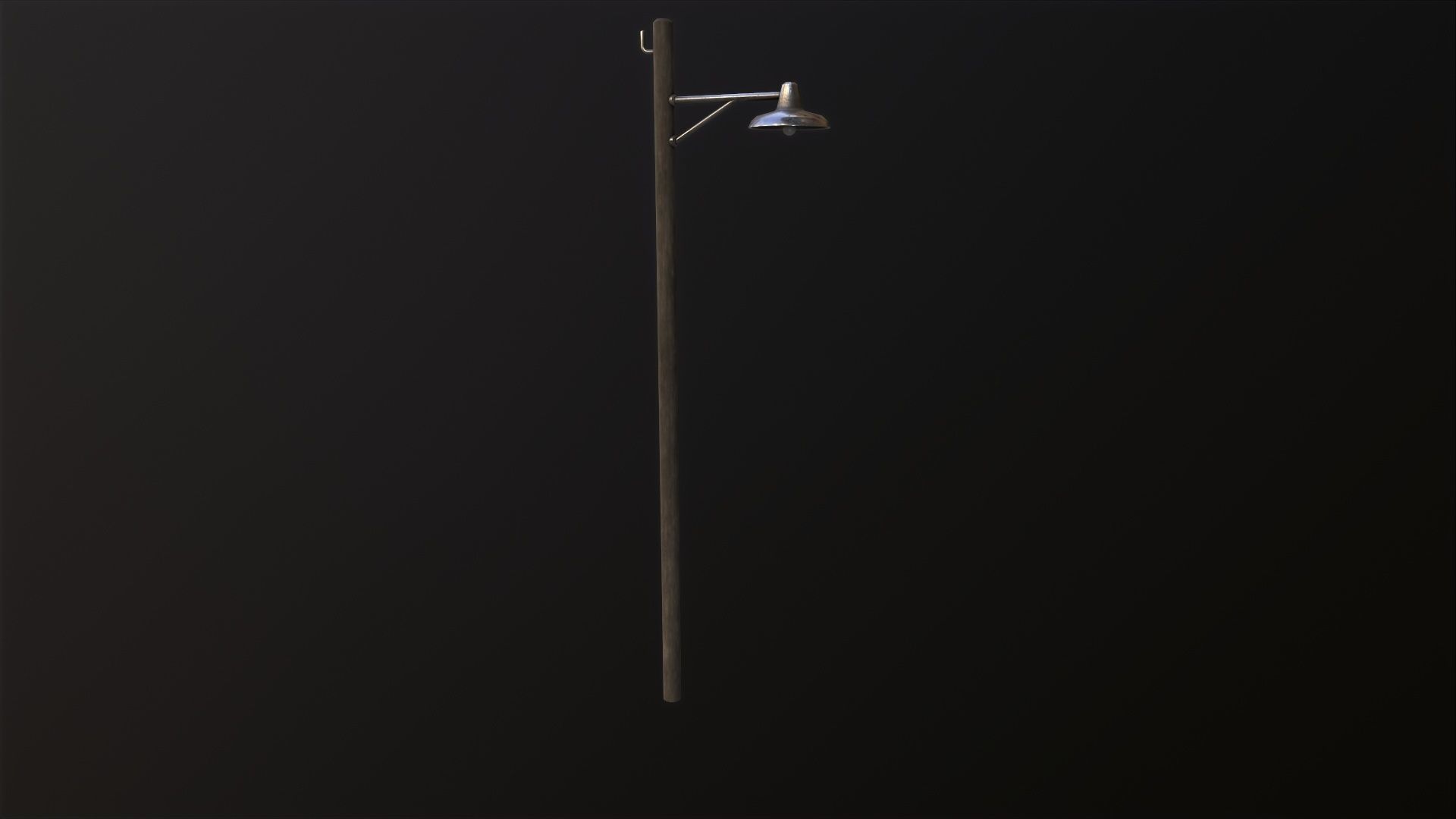 Wooden light pole 3D Model Low-poly 3D model_2