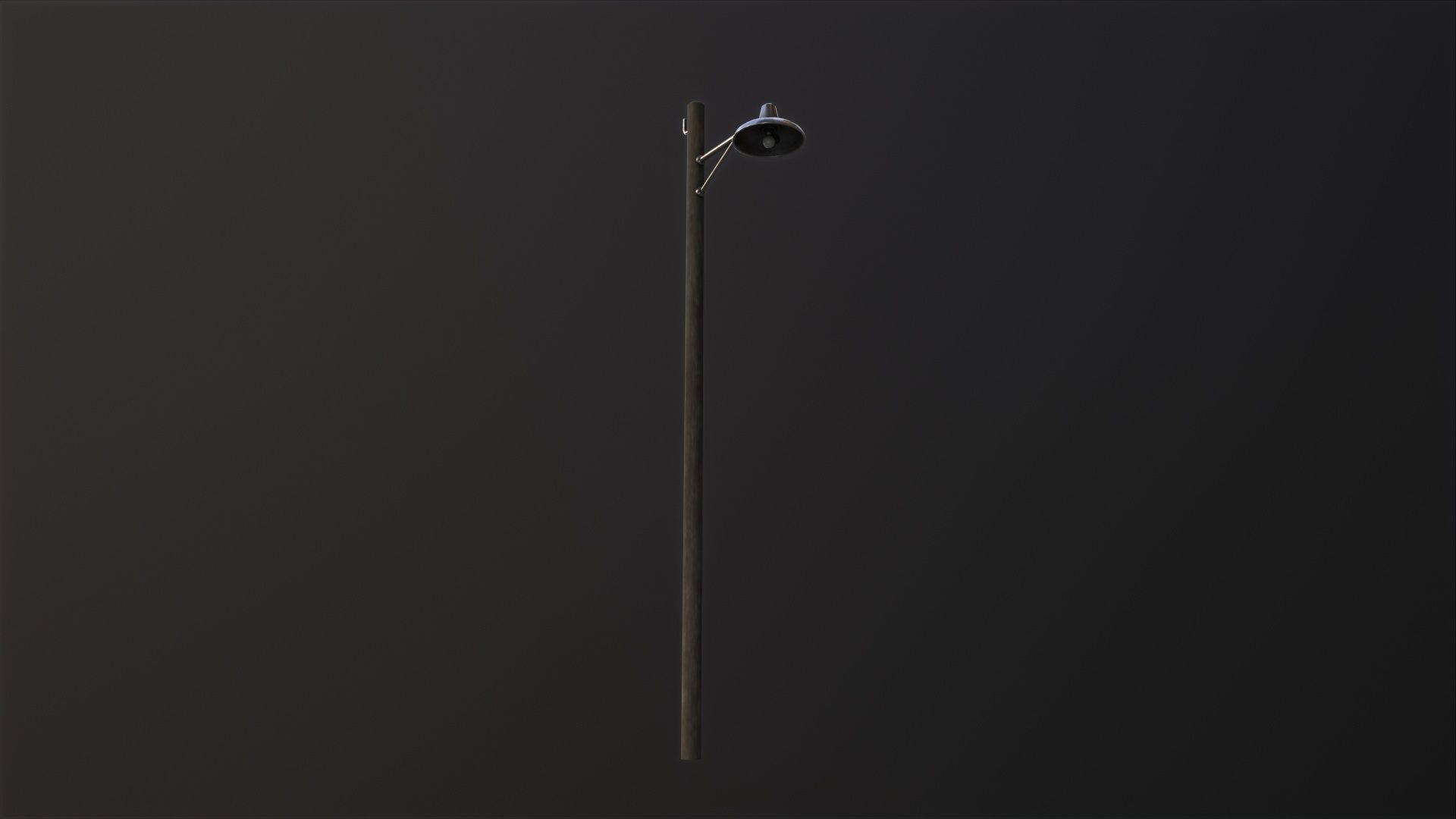 Wooden light pole 3D Model Low-poly 3D model_3