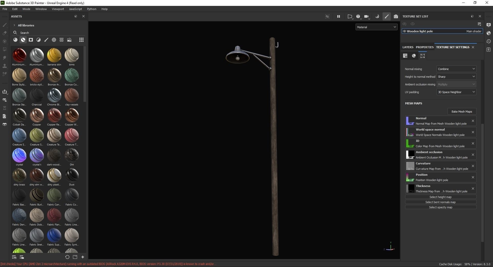 Wooden light pole 3D Model Low-poly 3D model_7