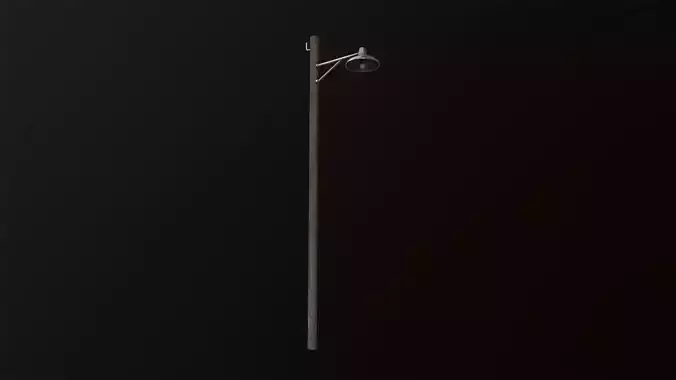 Wooden light pole 3D Model Low-poly 3D model