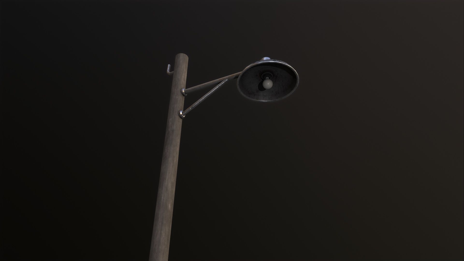 Wooden light pole 3D Model Low-poly 3D model_6