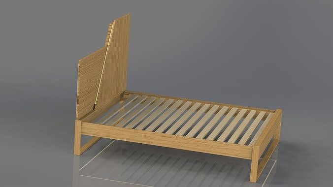 wood bed design 3D model