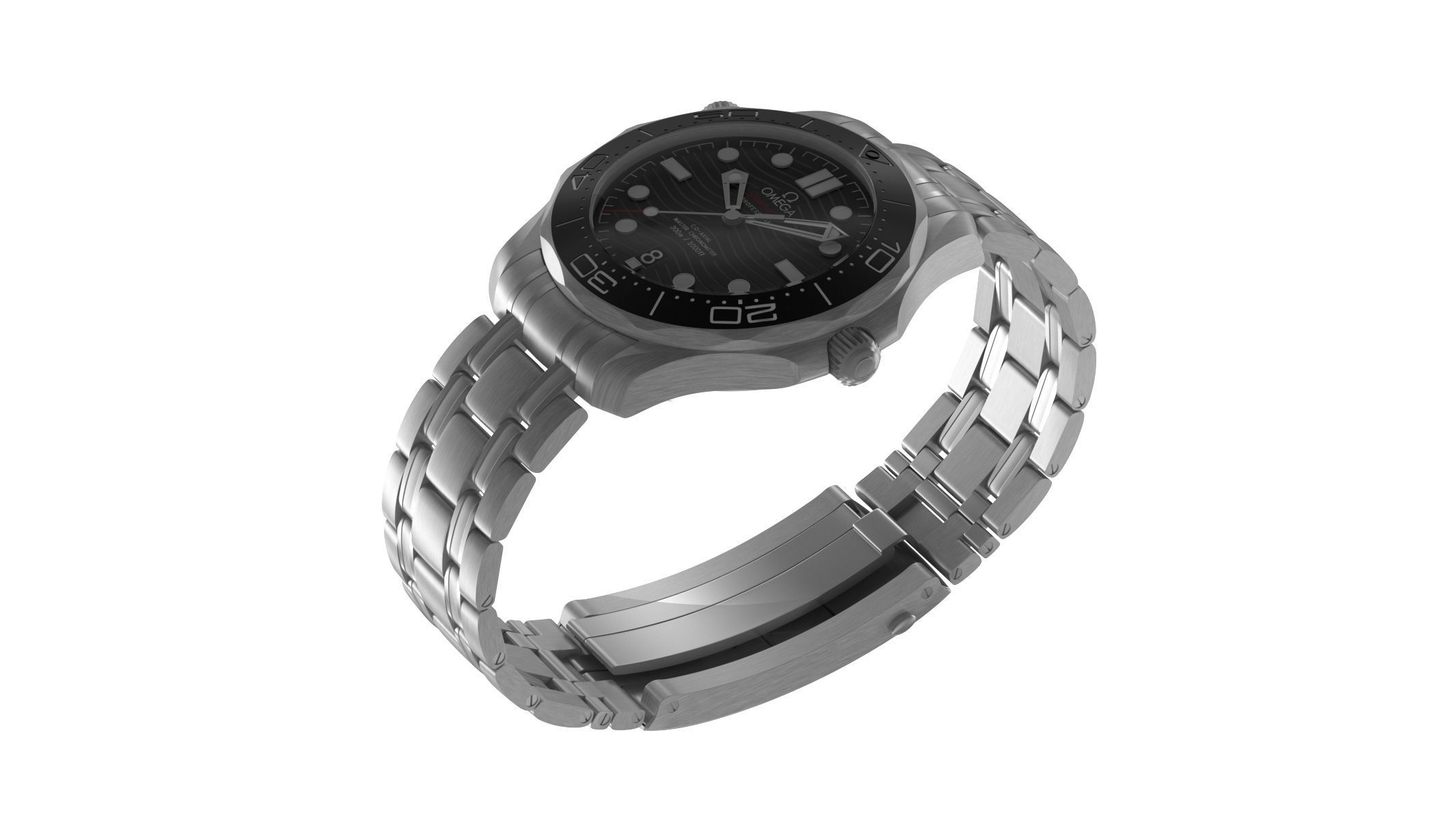  Omega Seamaster Diver on Steel 3D model_9