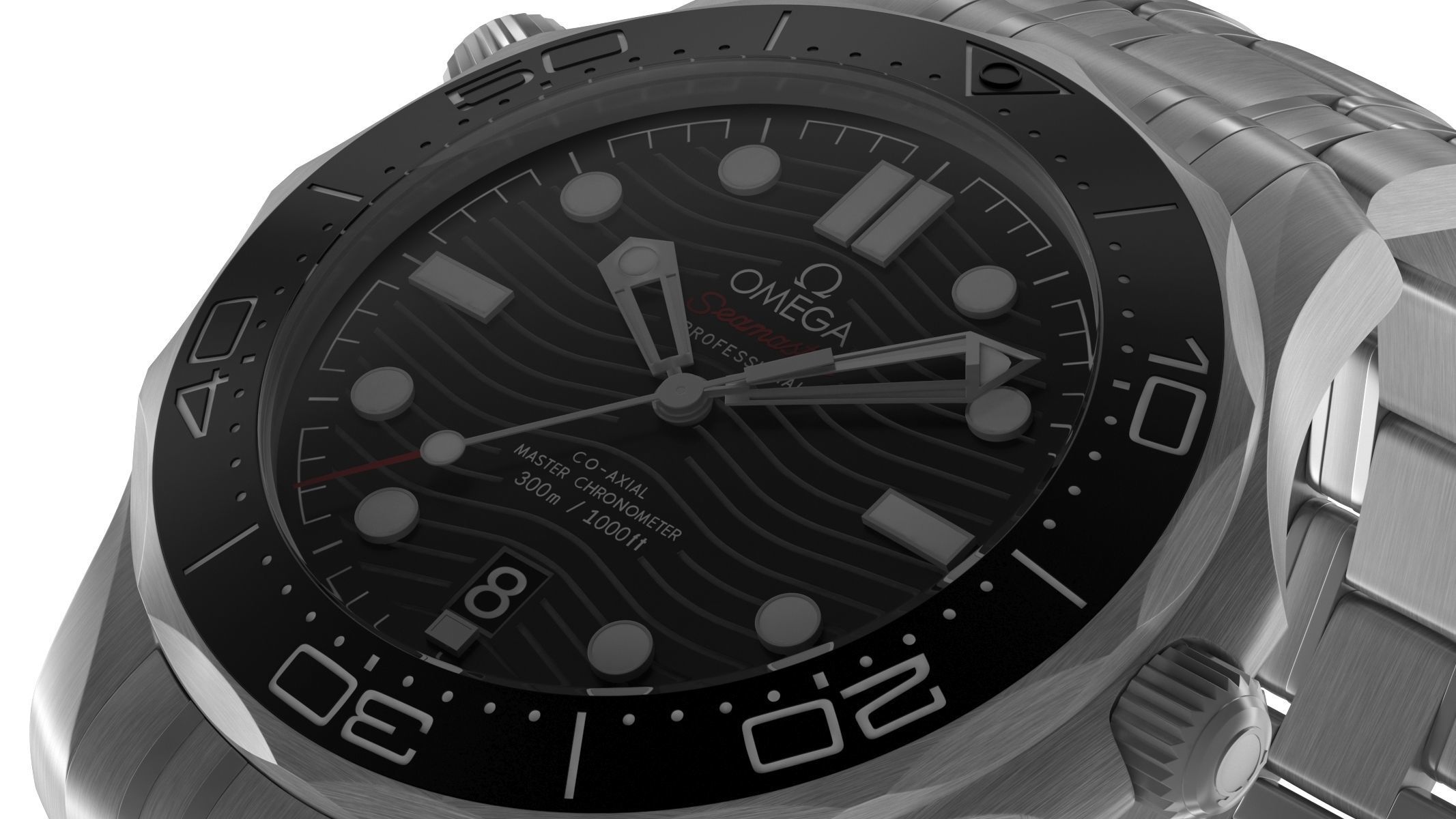  Omega Seamaster Diver on Steel 3D model_3