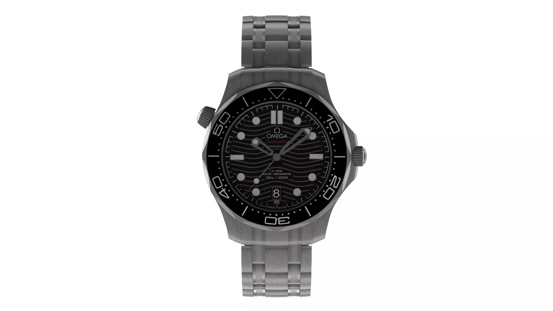  Omega Seamaster Diver on Steel 3D model_0