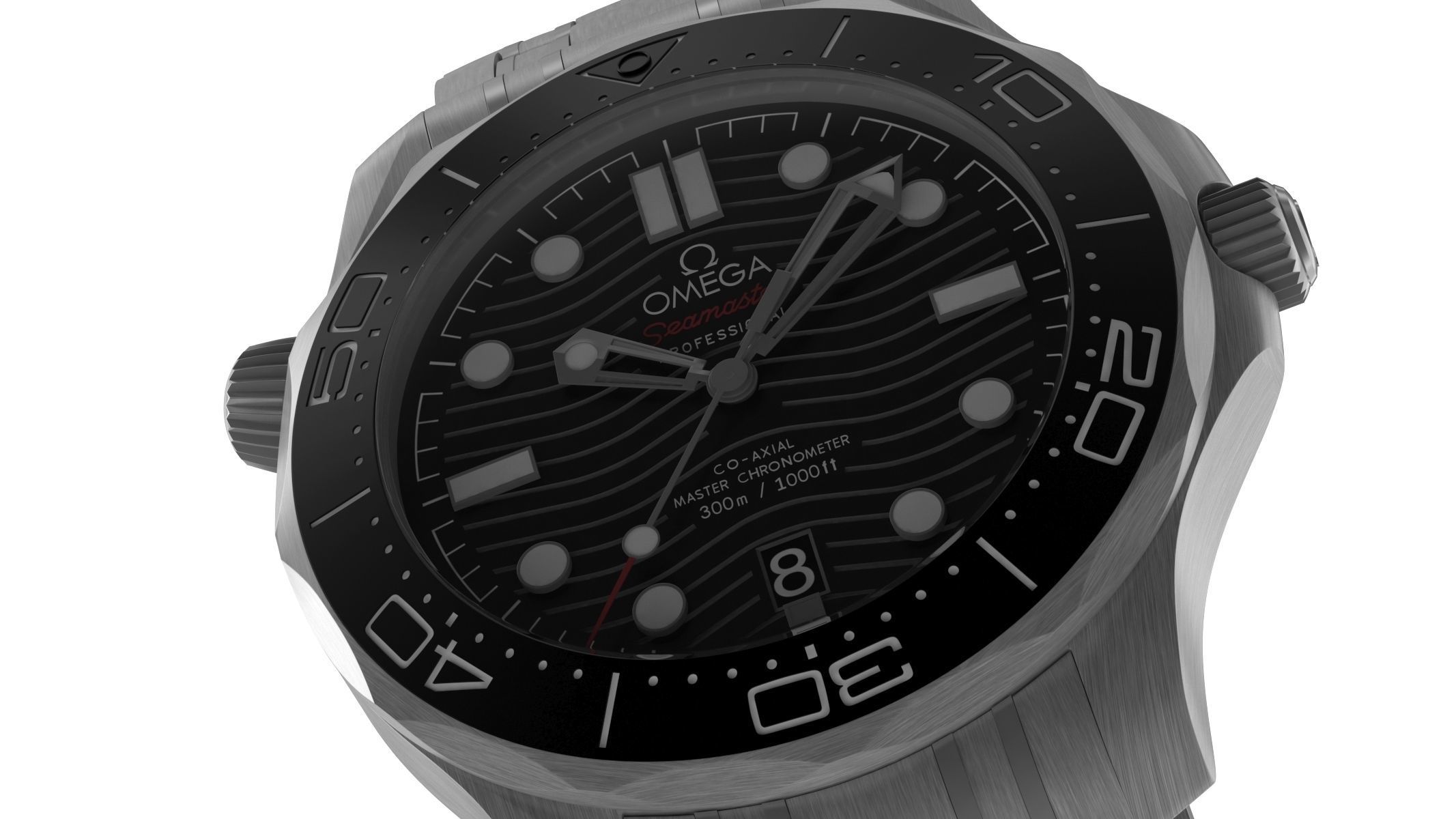  Omega Seamaster Diver on Steel 3D model_2