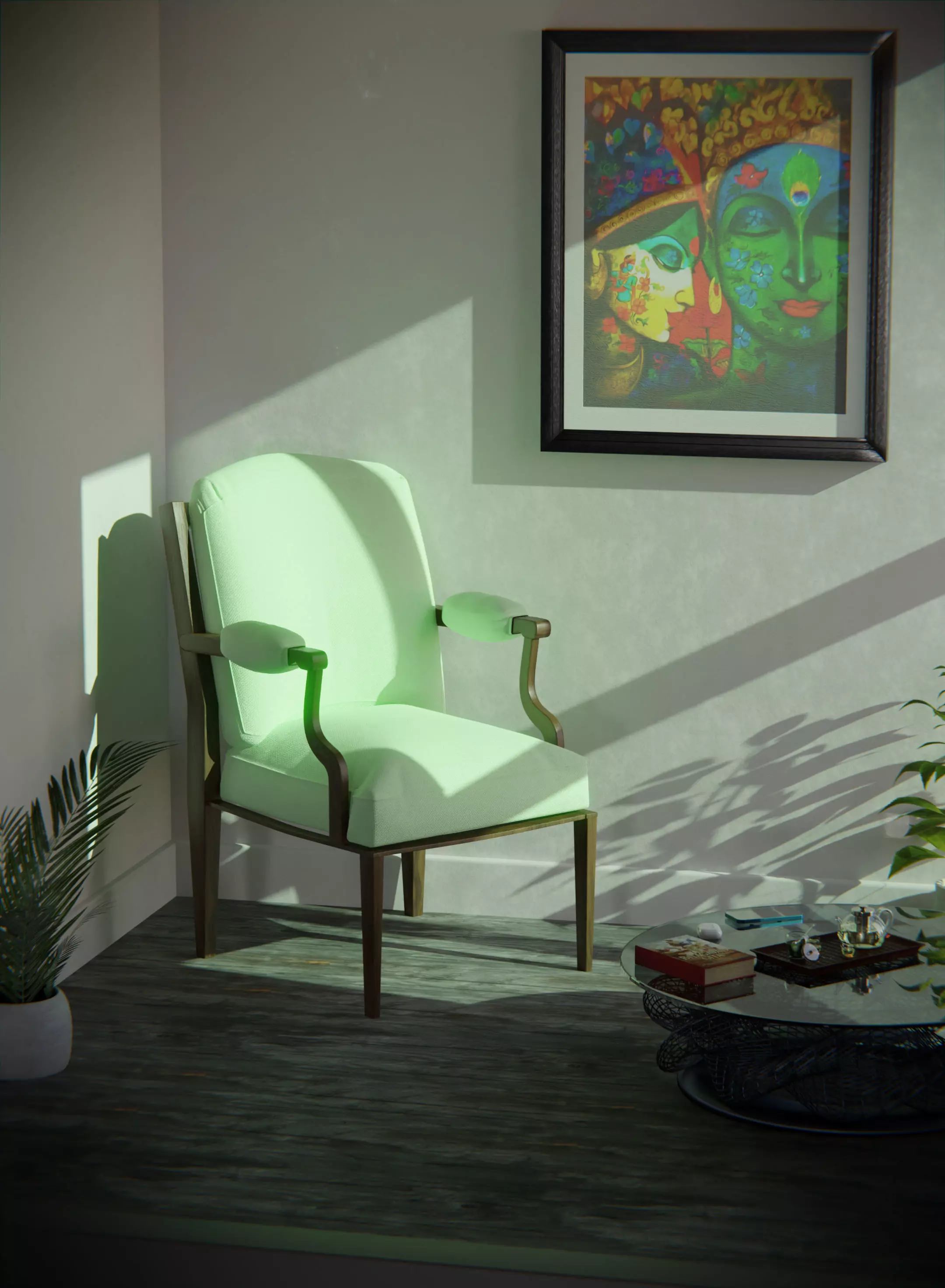 Chair model along with interior Free low-poly 3D model