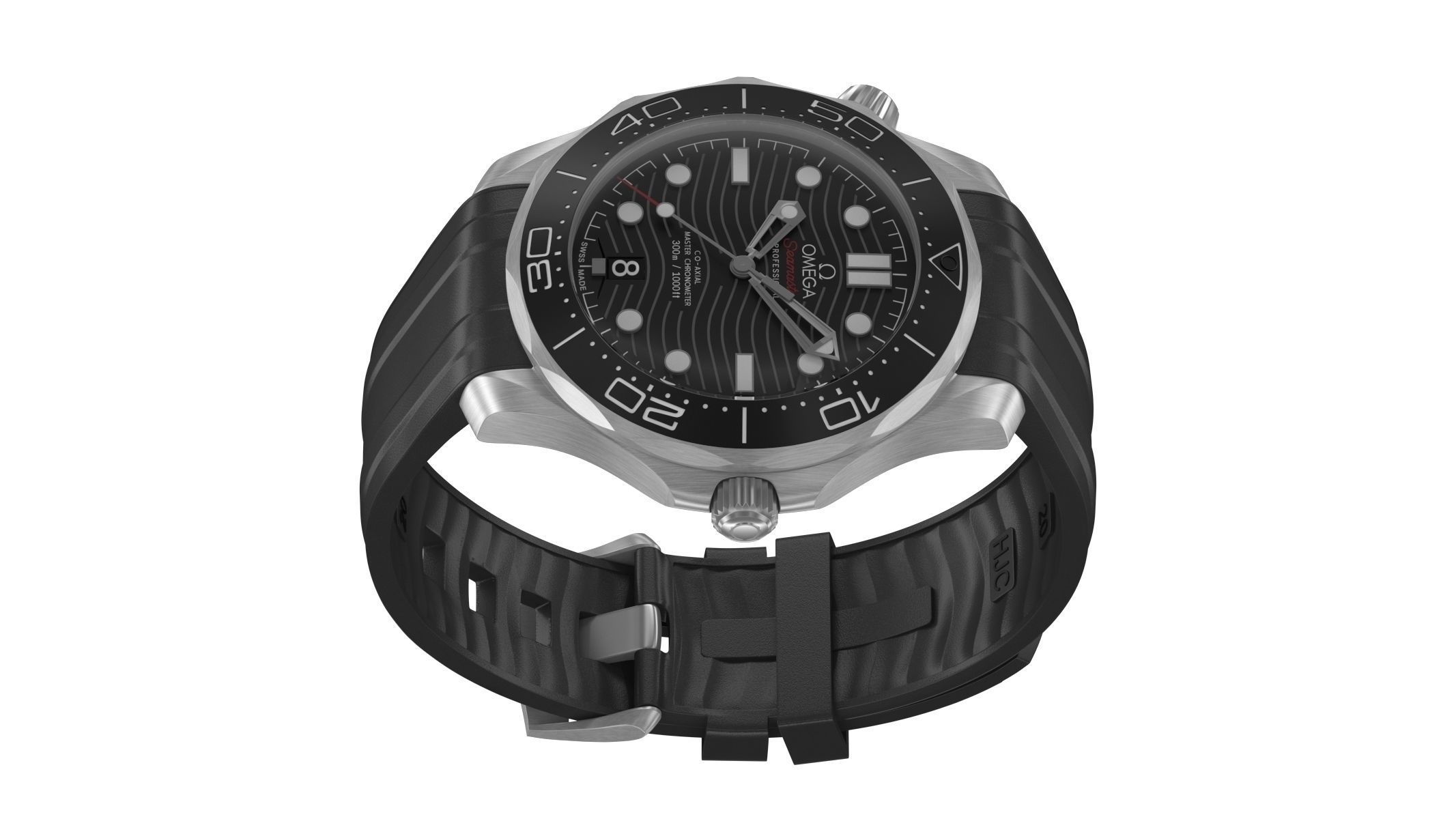 Omega Seamaster Diver Black 3D model_7