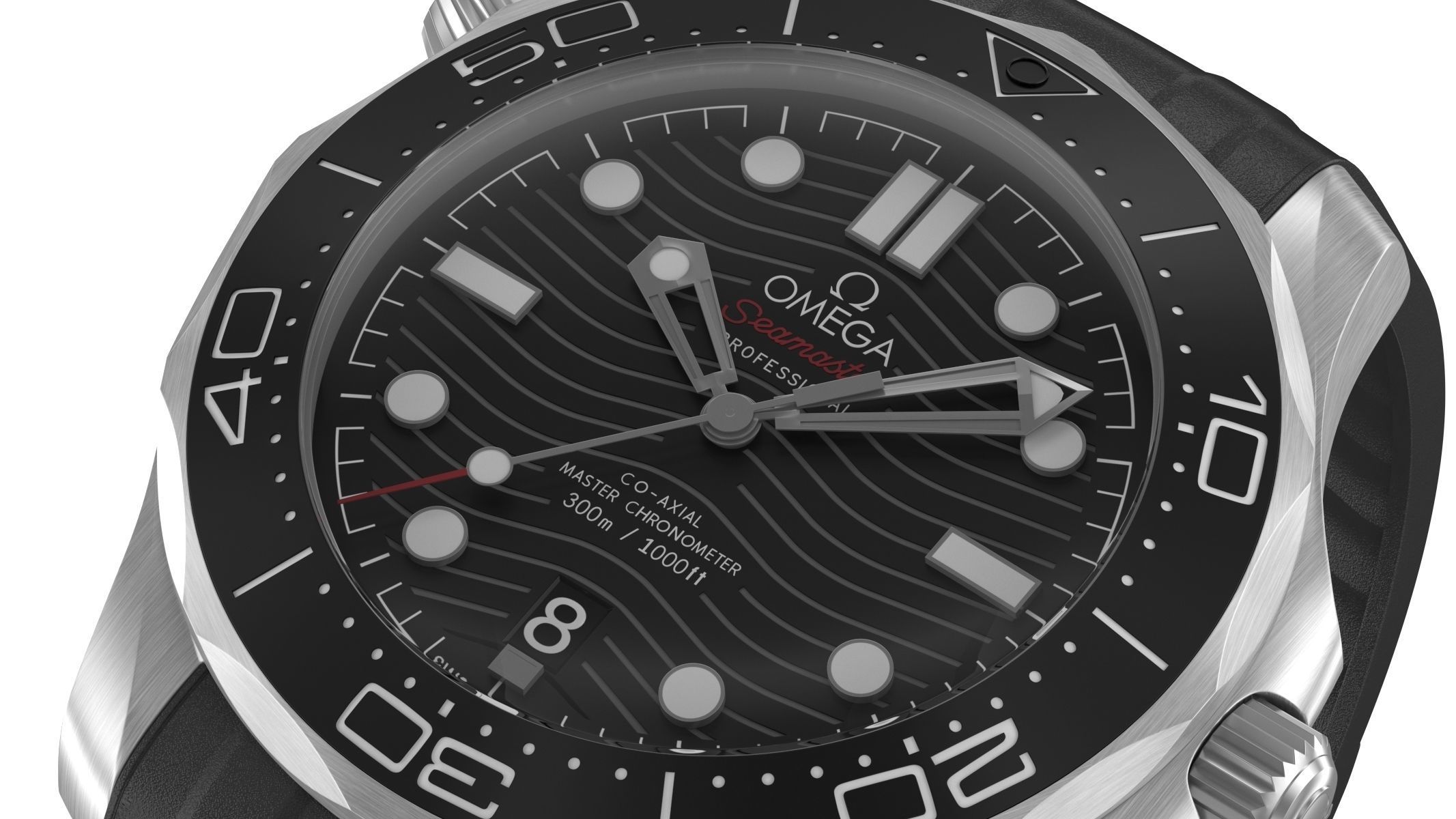 Omega Seamaster Diver Black 3D model_3