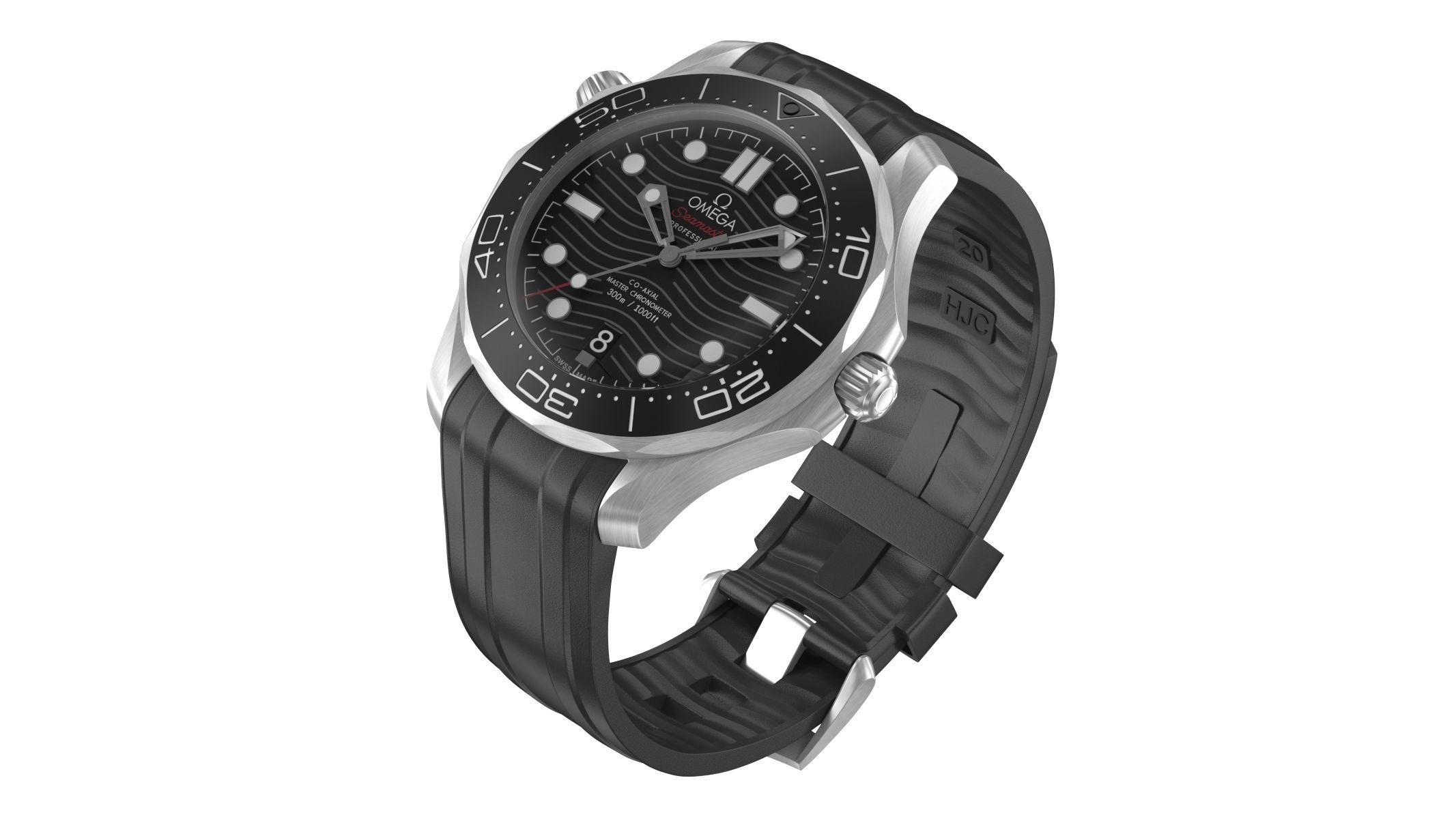 Omega Seamaster Diver Black 3D model_1
