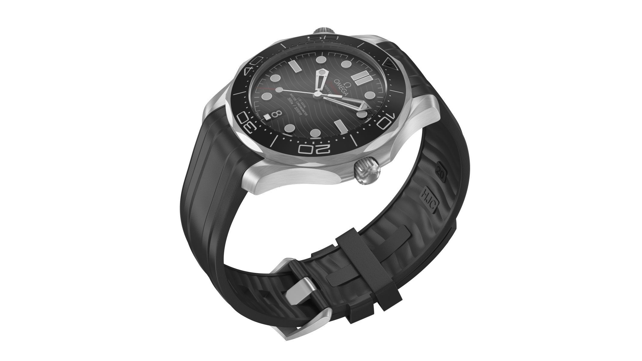 Omega Seamaster Diver Black 3D model_9