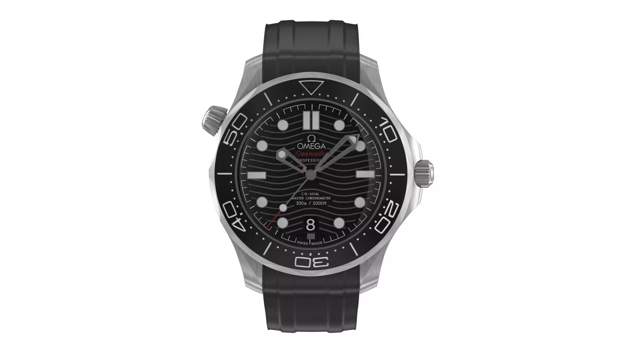 Omega Seamaster Diver Black 3D model_0