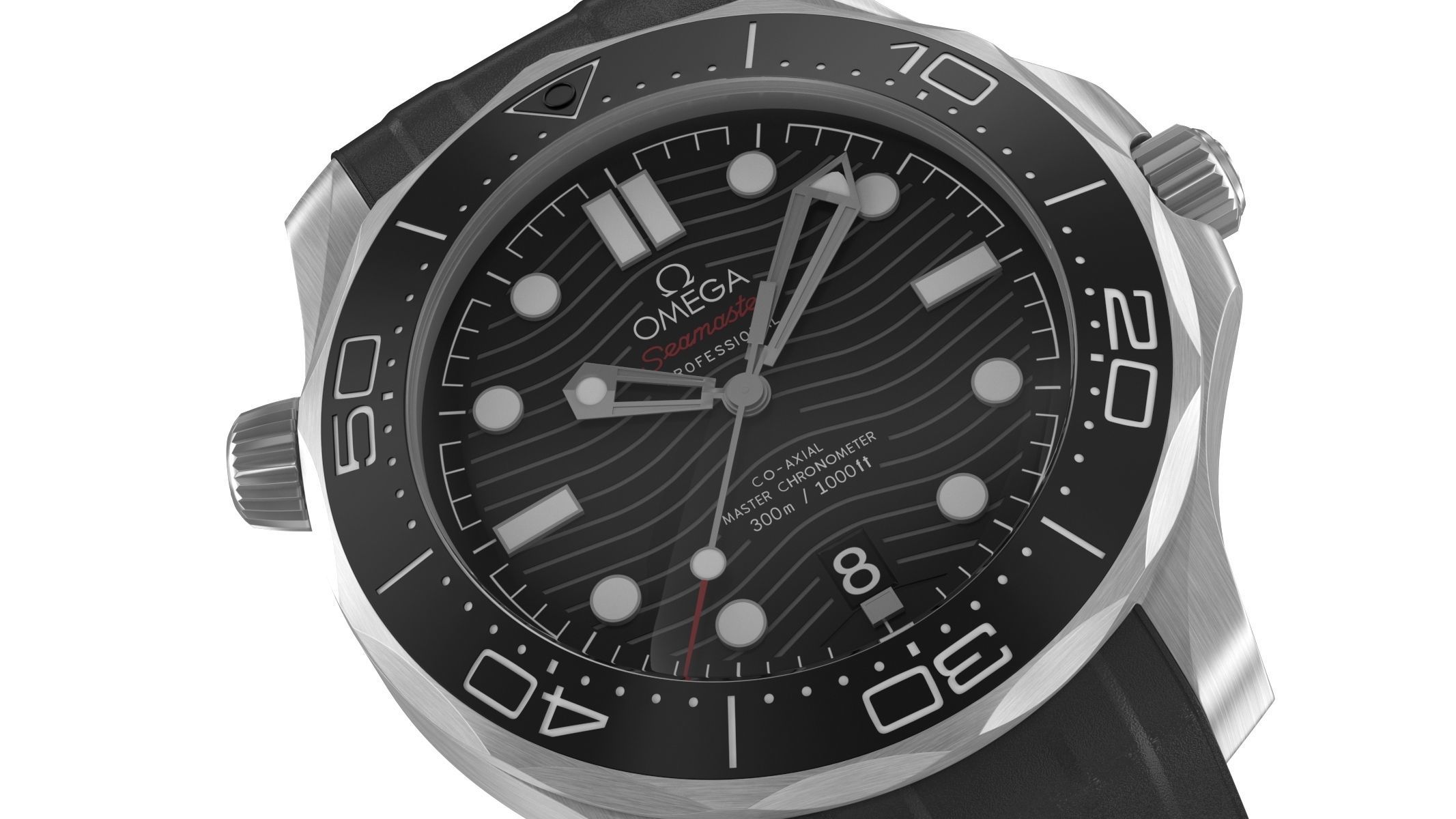 Omega Seamaster Diver Black 3D model_2