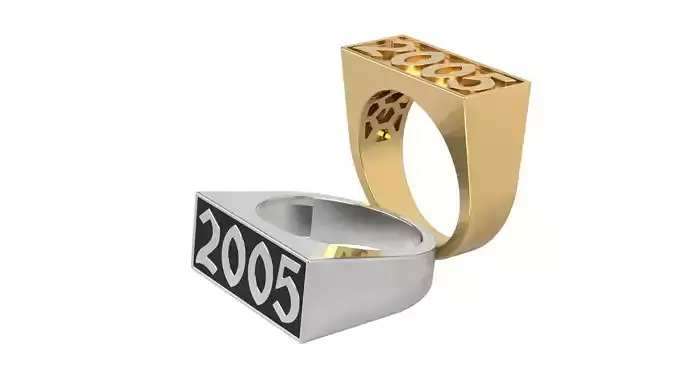 2005 Ring Set with and without gallery Size 5 - 9 US 3D print model