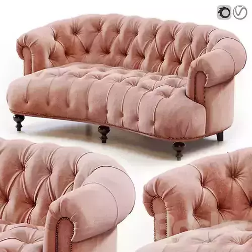Fabric Neo Classic Sofa  3D model