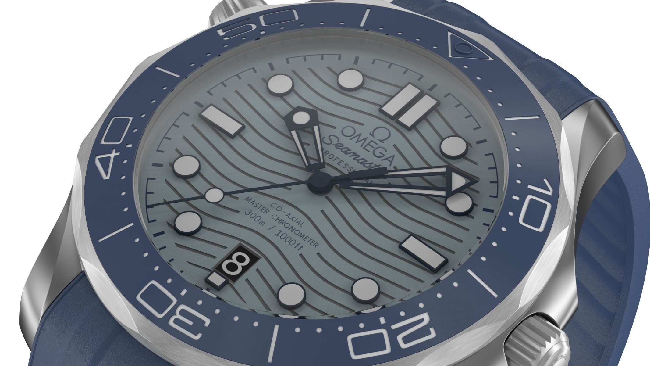 Omega Seamaster Diver Blue 3D model_3