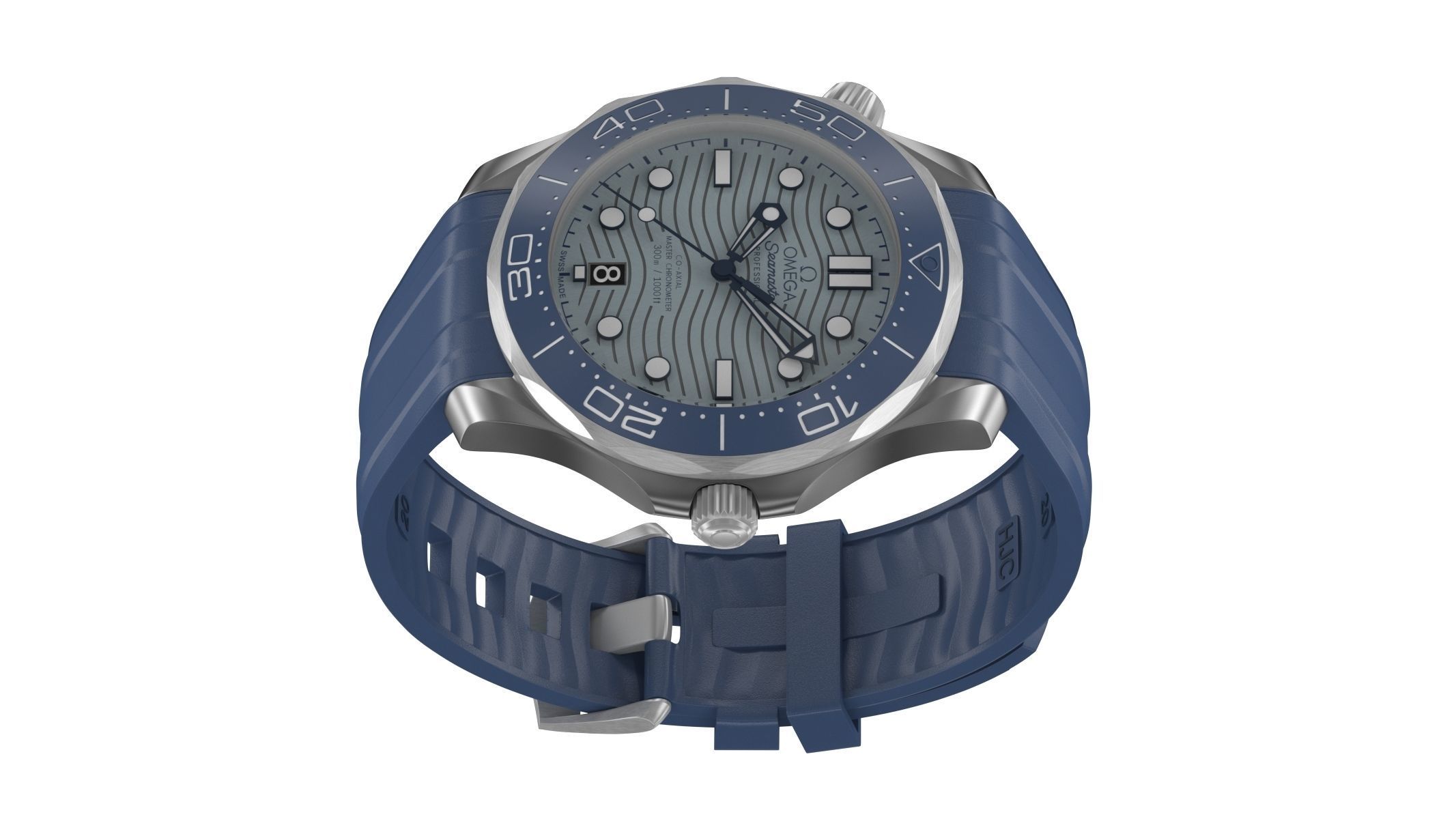 Omega Seamaster Diver Blue 3D model_7