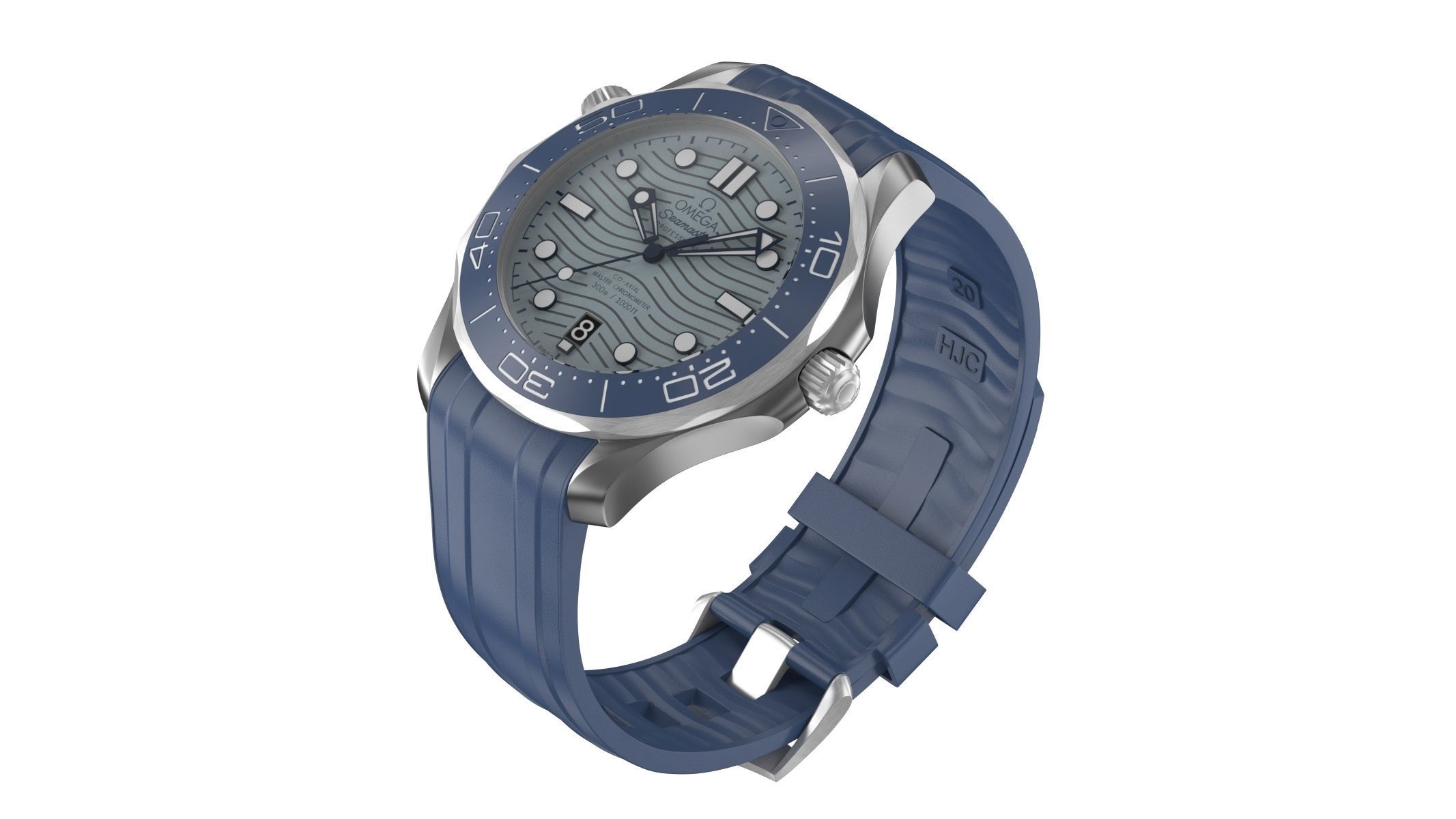 Omega Seamaster Diver Blue 3D model_1