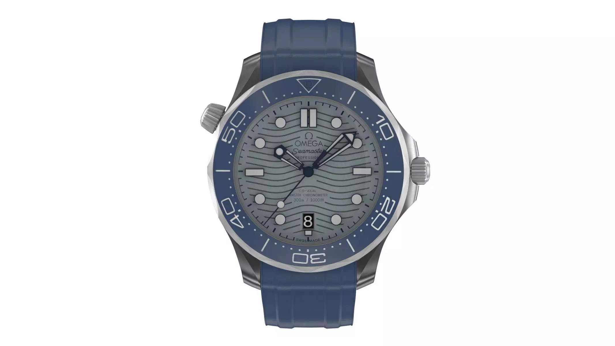 Omega Seamaster Diver Blue 3D model_0