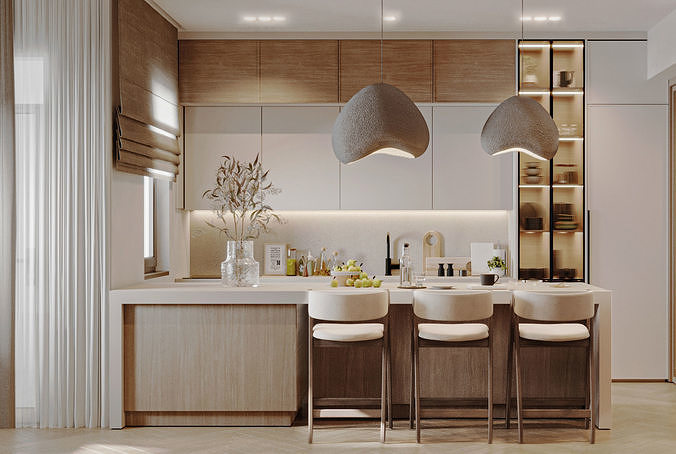 Japandi House Interior  3D model 6