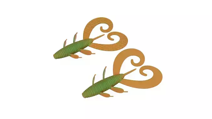 Soft lure tail twin 3D print model