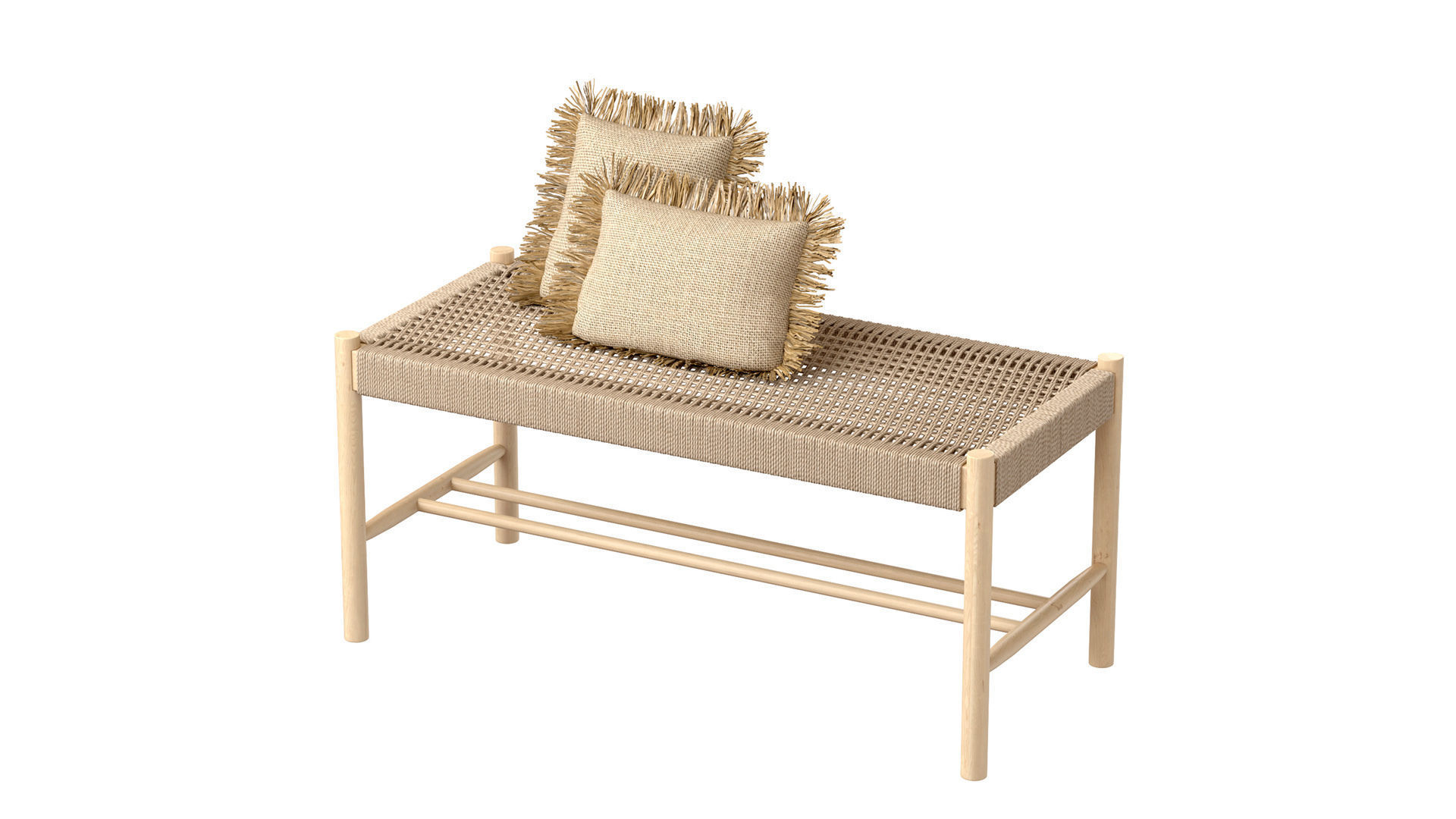 Wicker bamboo decor bathroom set 01 3D model_7