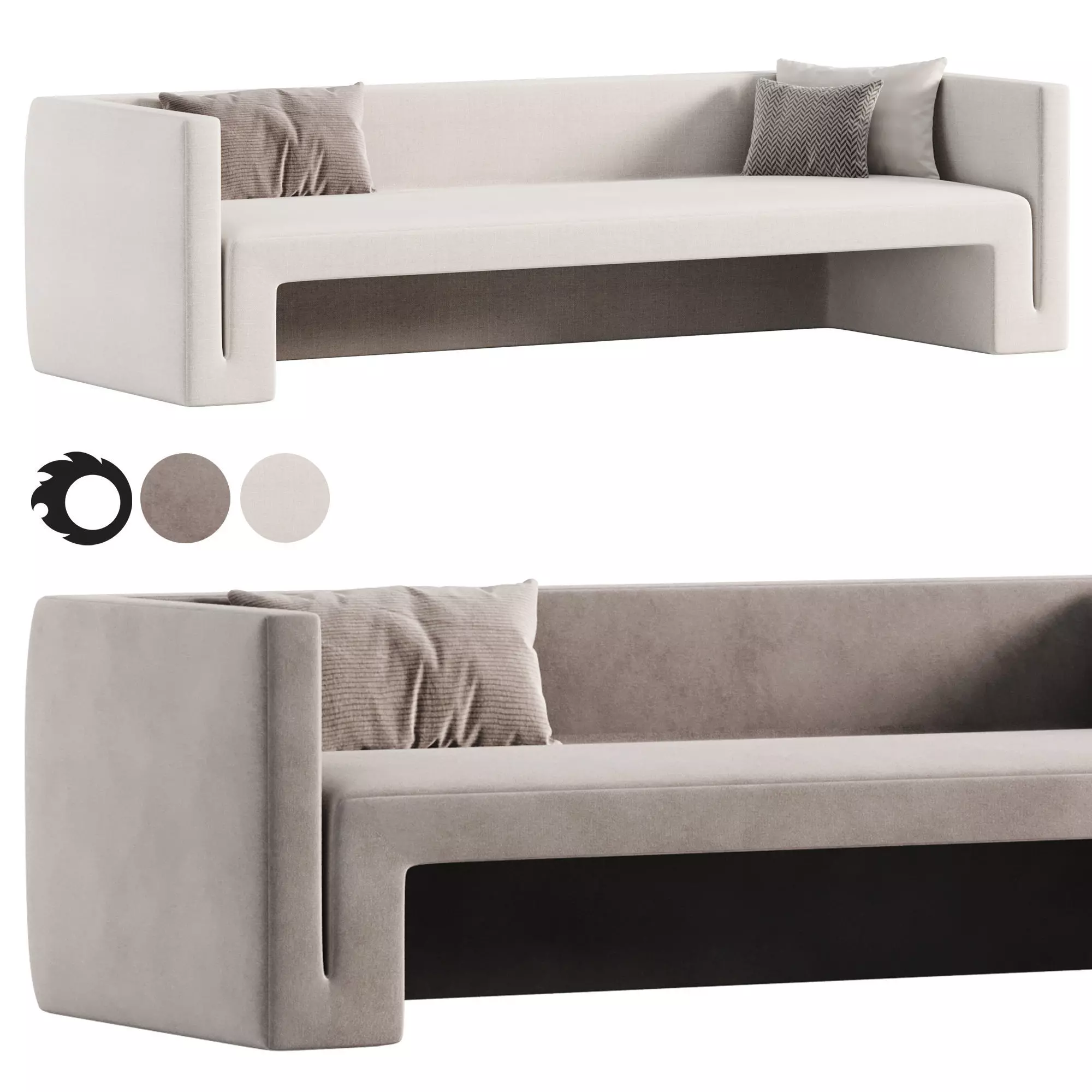 Matra Sofa By cb2 3D model_0