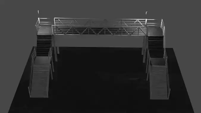 Bridge - low poly model Low-poly 3D model
