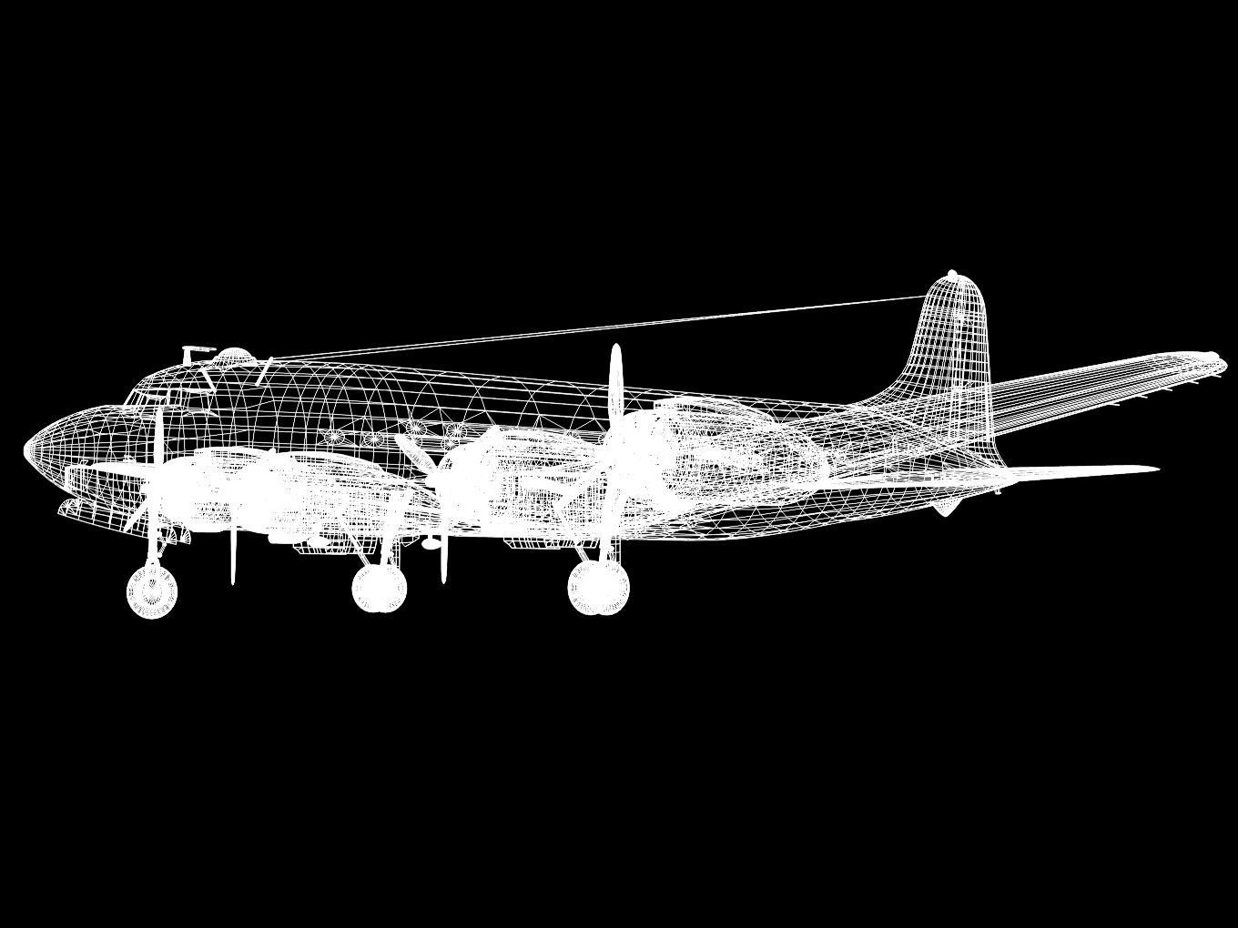 Douglas DC-4 3D model_14