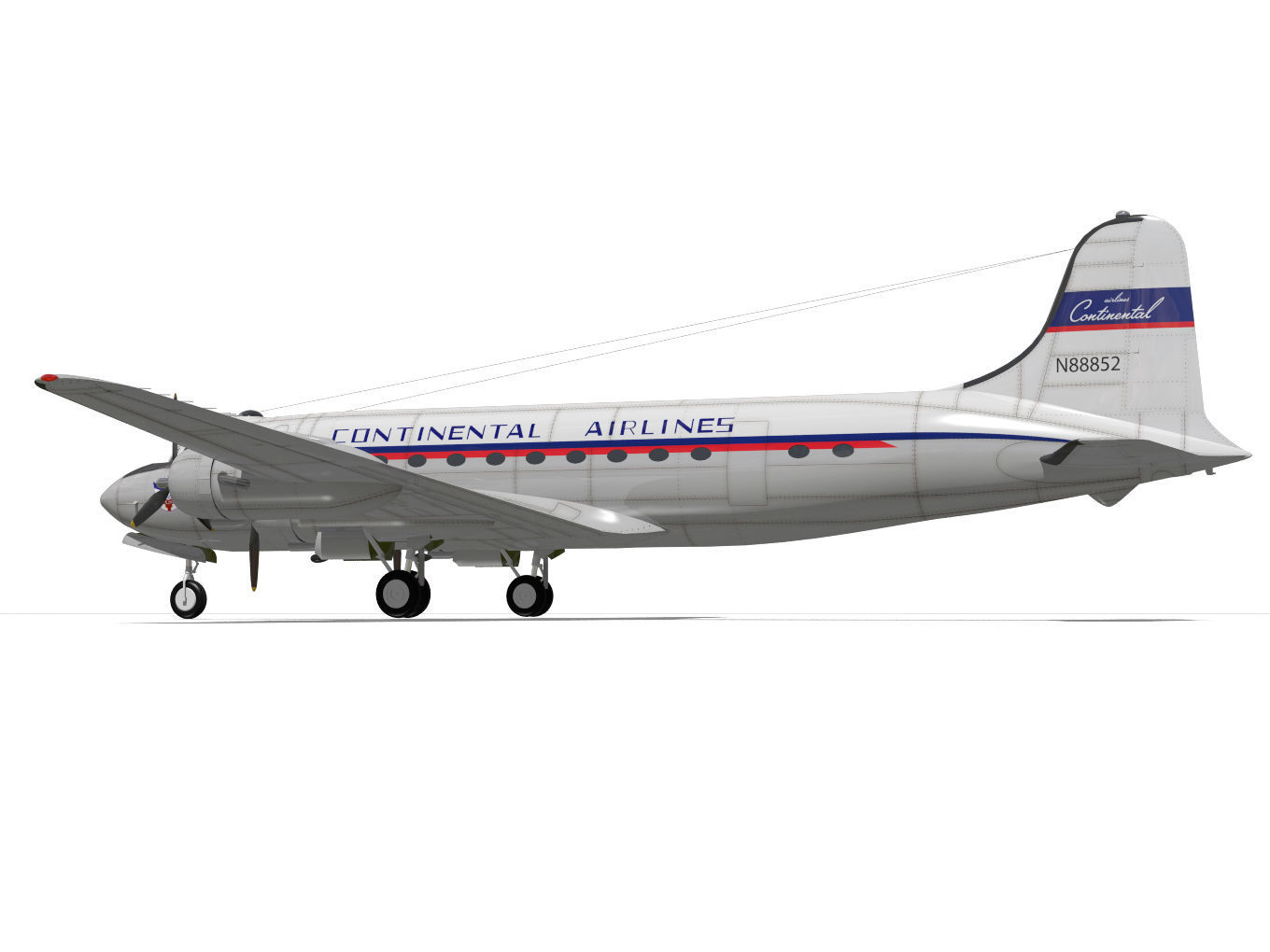 Douglas DC-4 3D model_5