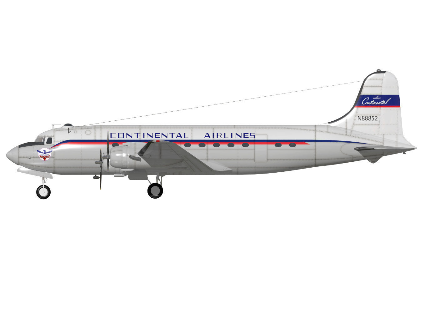 Douglas DC-4 3D model_8